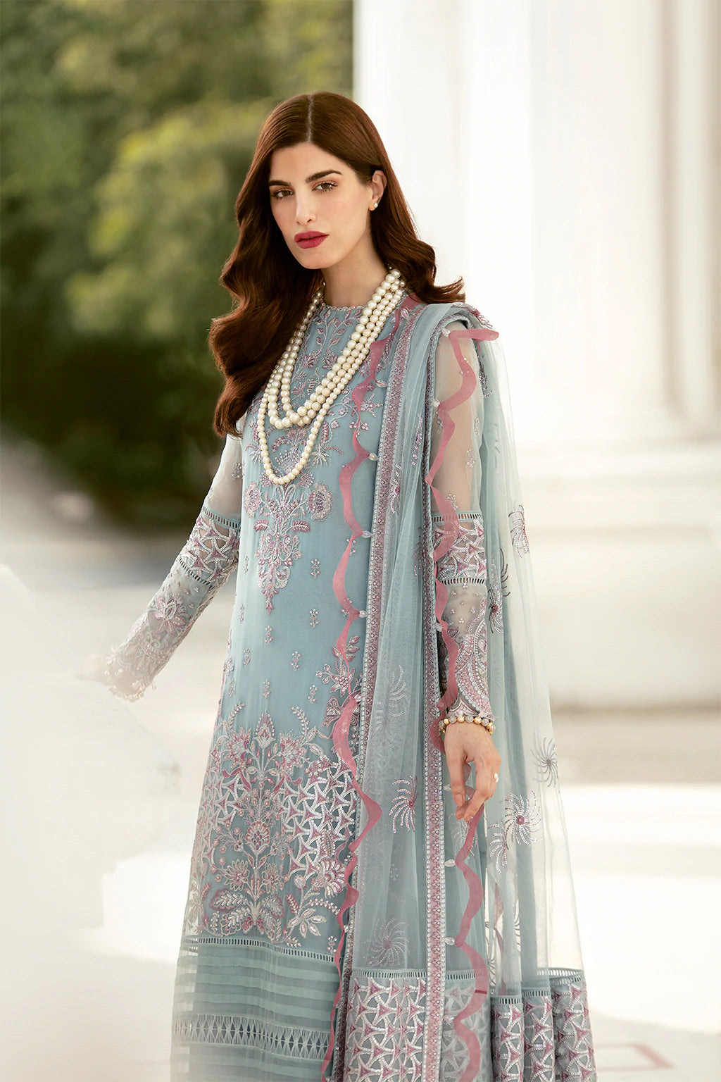 La Fuchsia By Afrozeh Embroidered Chiffon Suits