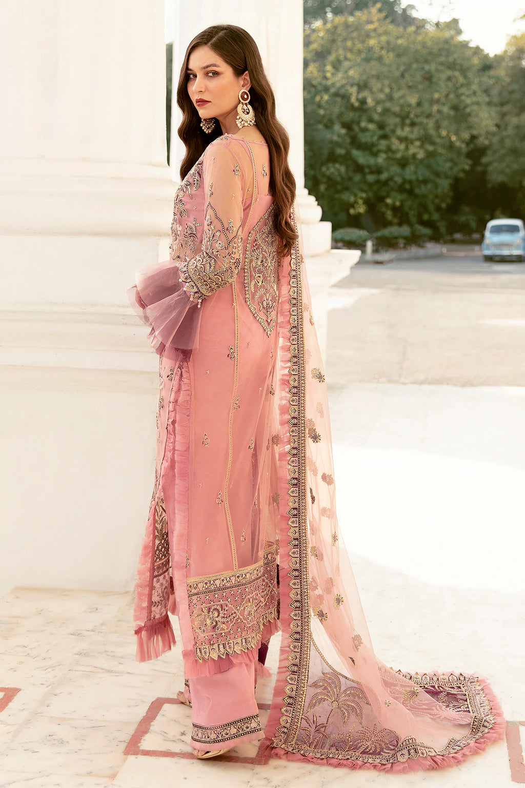 La Fuchsia By Afrozeh Embroidered Chiffon Suits