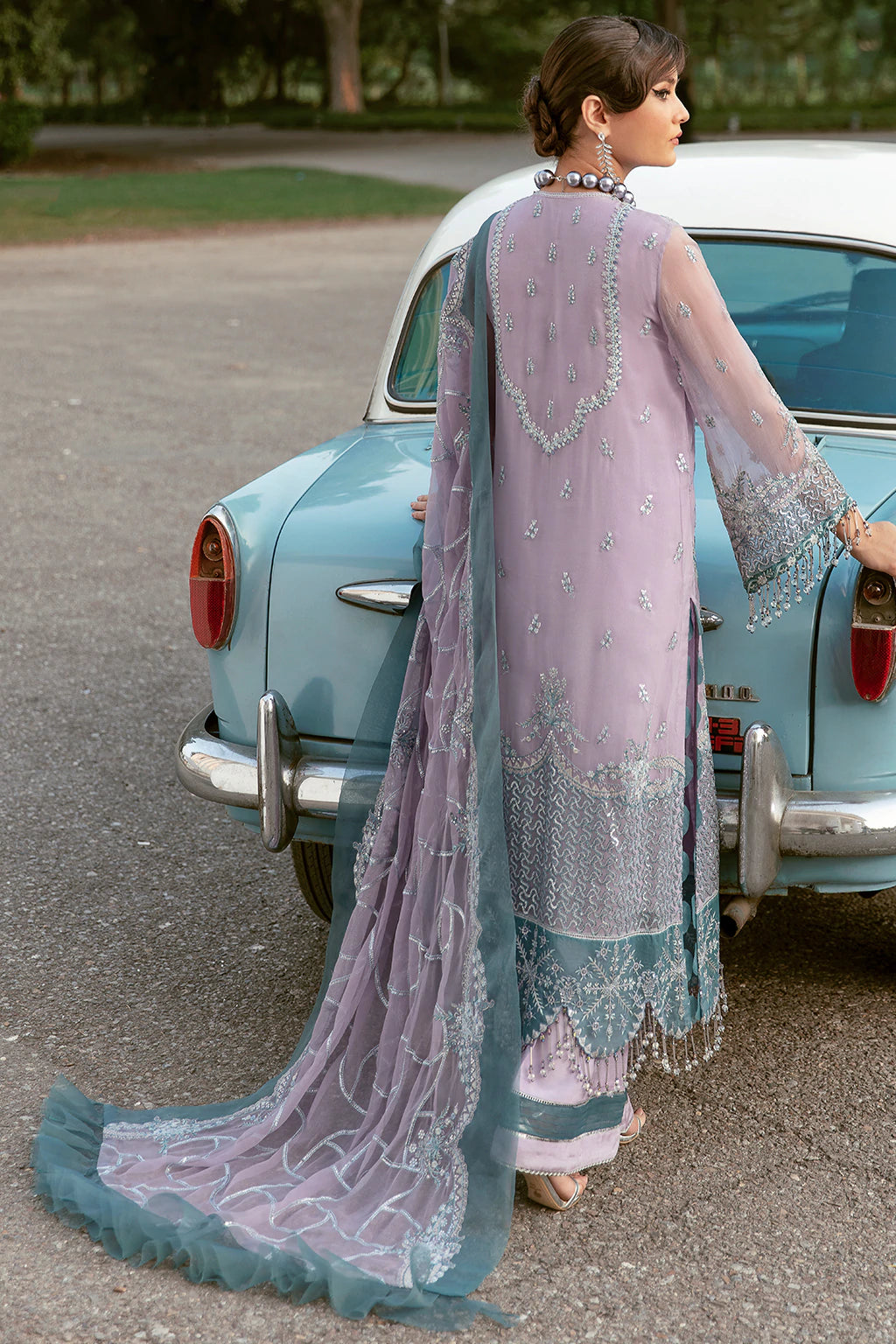La Fuchsia By Afrozeh Embroidered Chiffon Suits