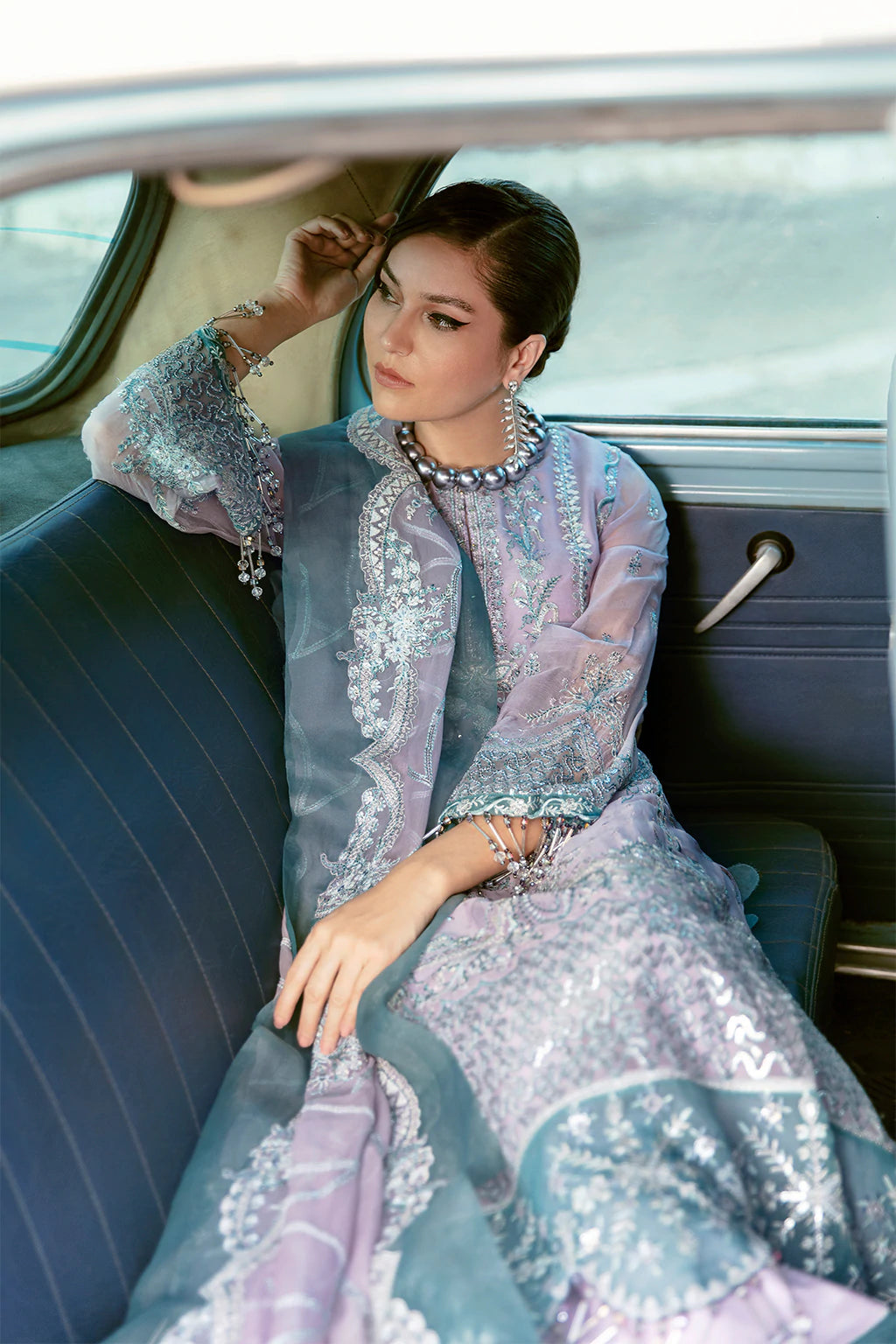 La Fuchsia By Afrozeh Embroidered Chiffon Suits