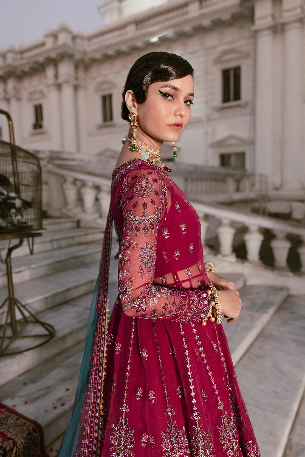 La Fuchsia By Afrozeh Embroidered Chiffon Suits