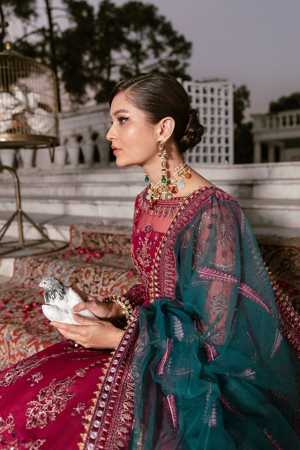 La Fuchsia By Afrozeh Embroidered Chiffon Suits