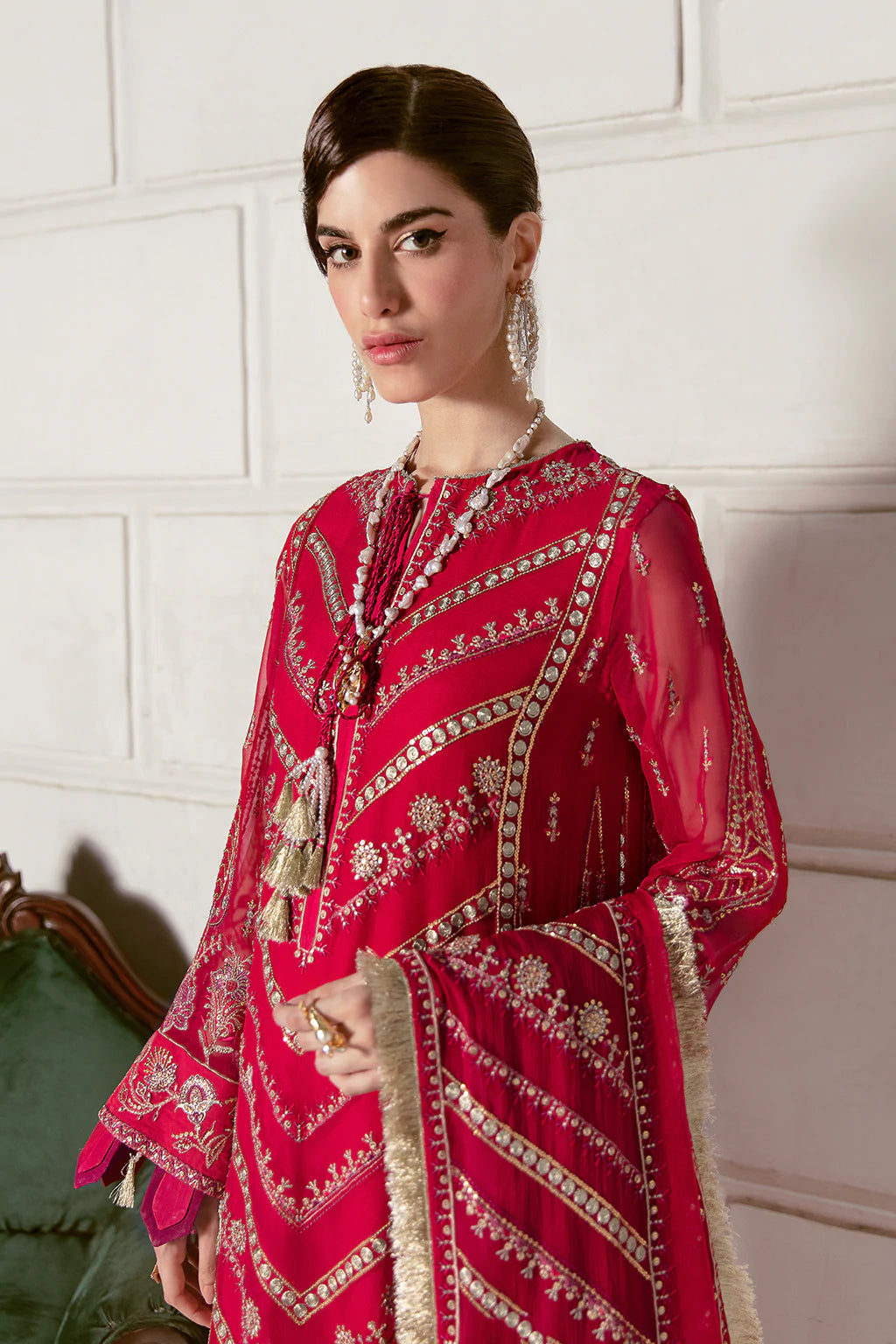 La Fuchsia By Afrozeh Embroidered Chiffon Suits