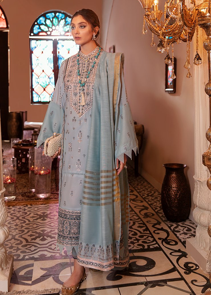 Afrozeh Luxury lawn Embroidered 2021 -100% Original Guaranteed