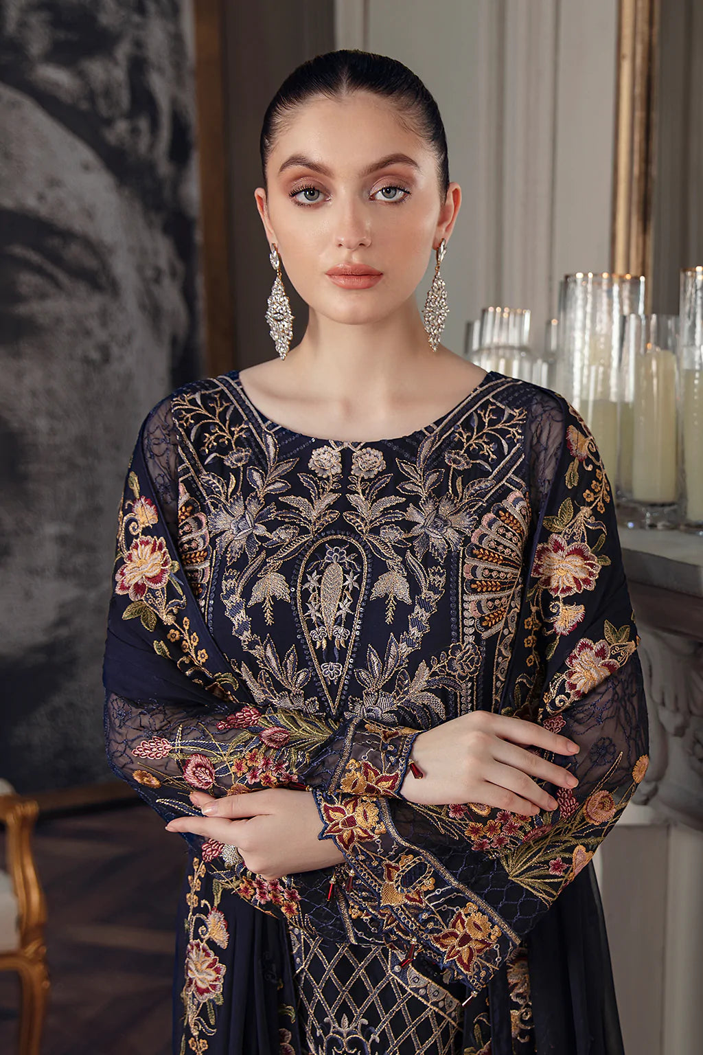 Chevron by Ramsha Luxury Chiffon Embroidered Collection