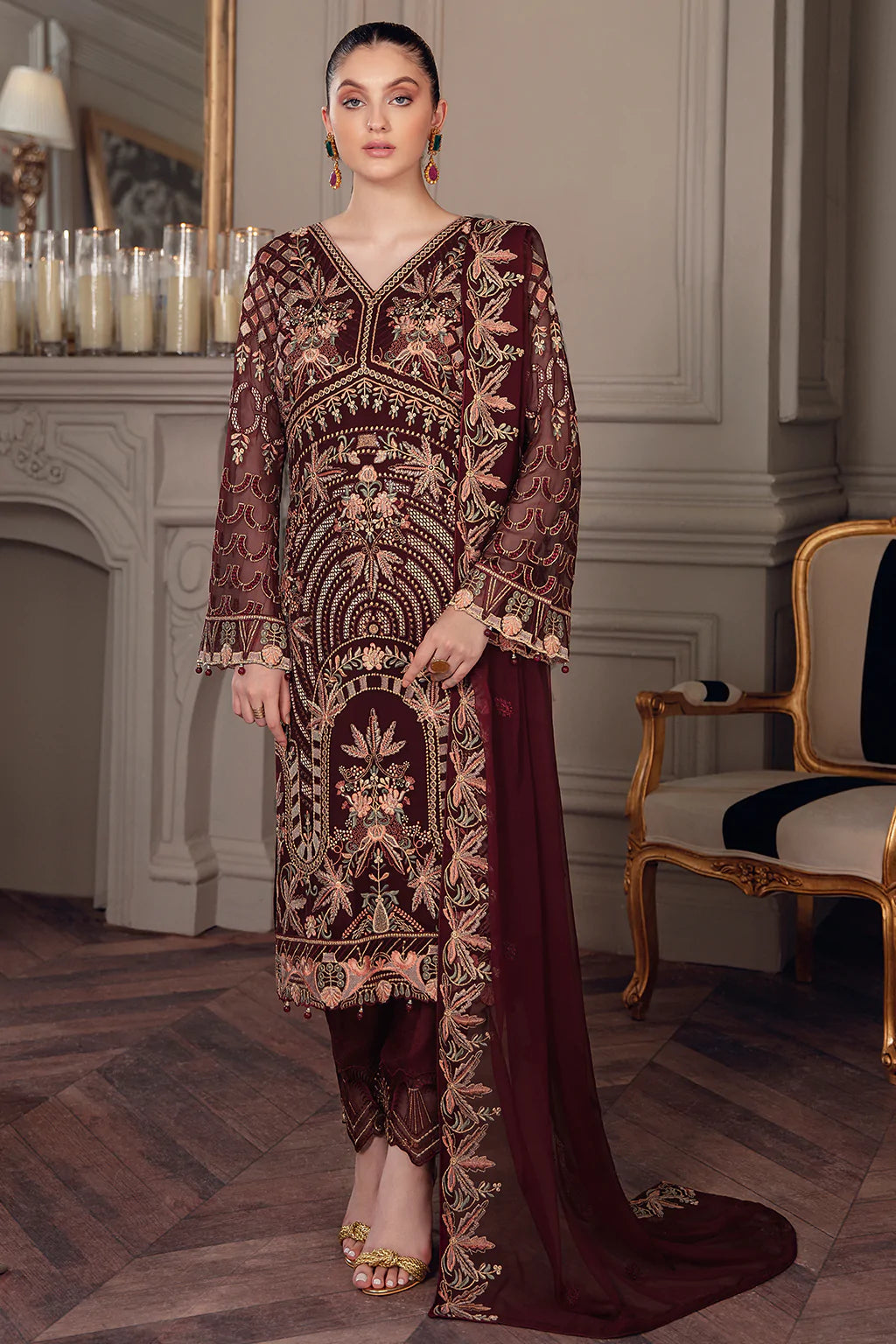 Chevron by Ramsha Luxury Chiffon Embroidered Collection