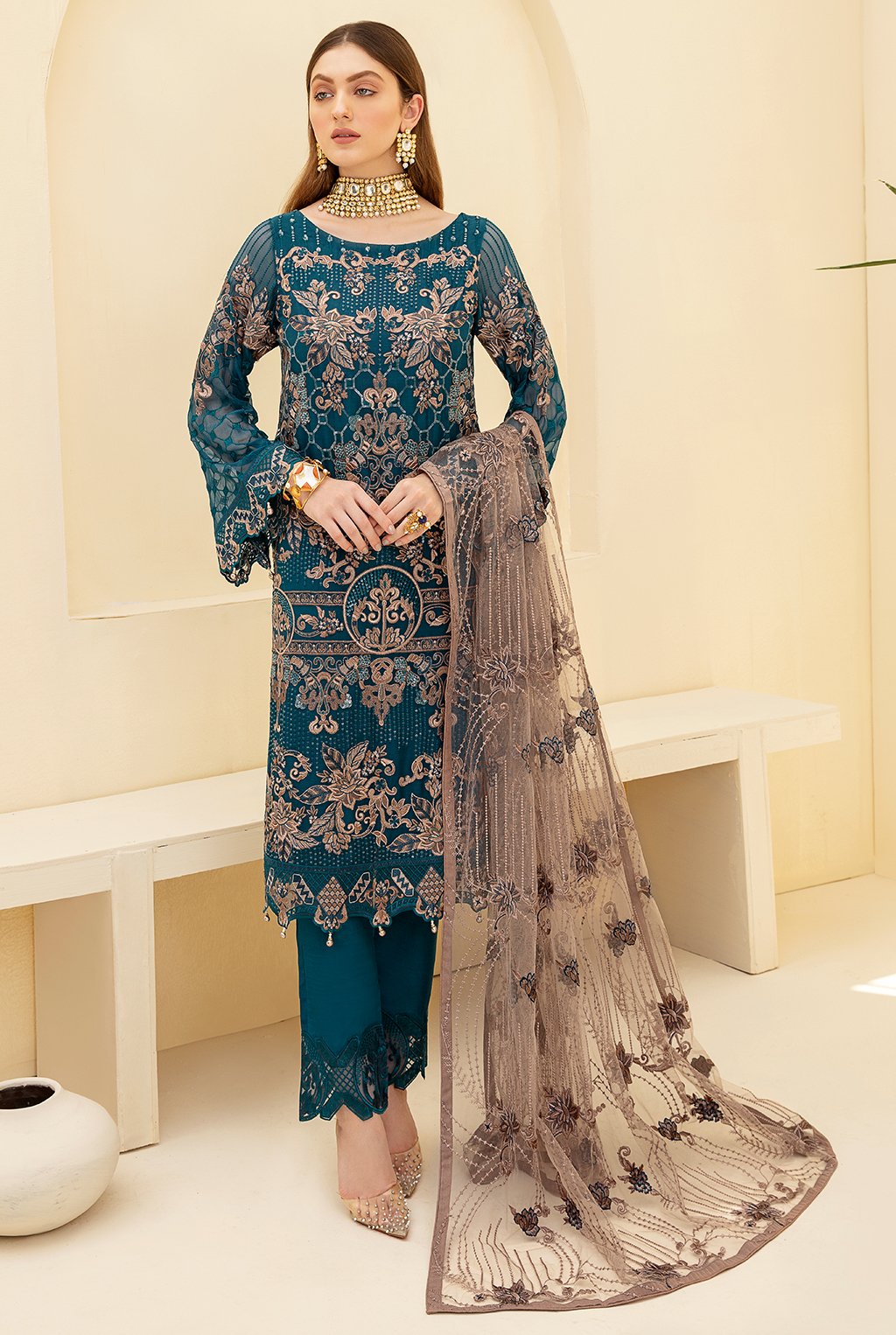 Rangoon By Ramsha Luxury Chiffon Embroidered Collection 2021 -100% Original Guaranteed
