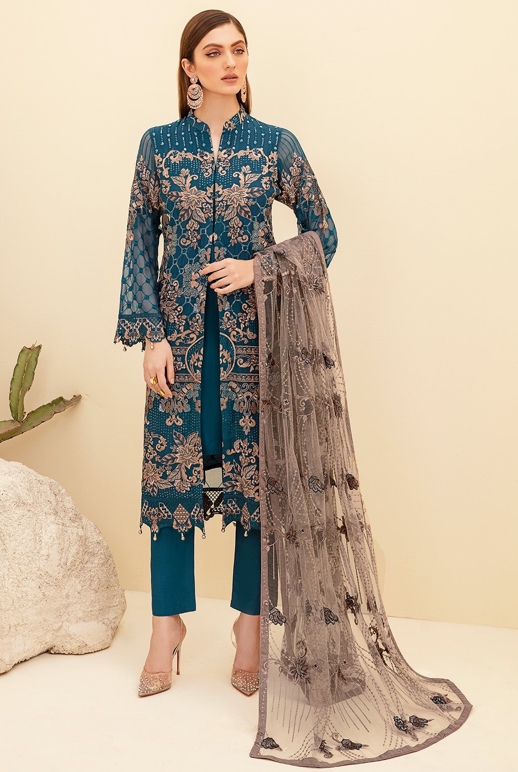 Rangoon By Ramsha Luxury Chiffon Embroidered Collection 2021 -100% Original Guaranteed