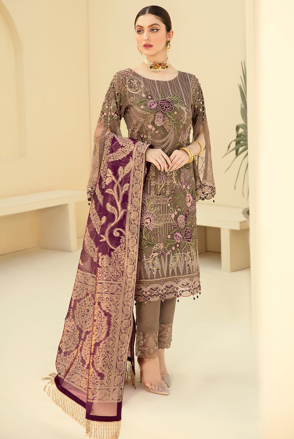 Rangoon By Ramsha Luxury Chiffon Embroidered Collection 2021 -100% Original Guaranteed