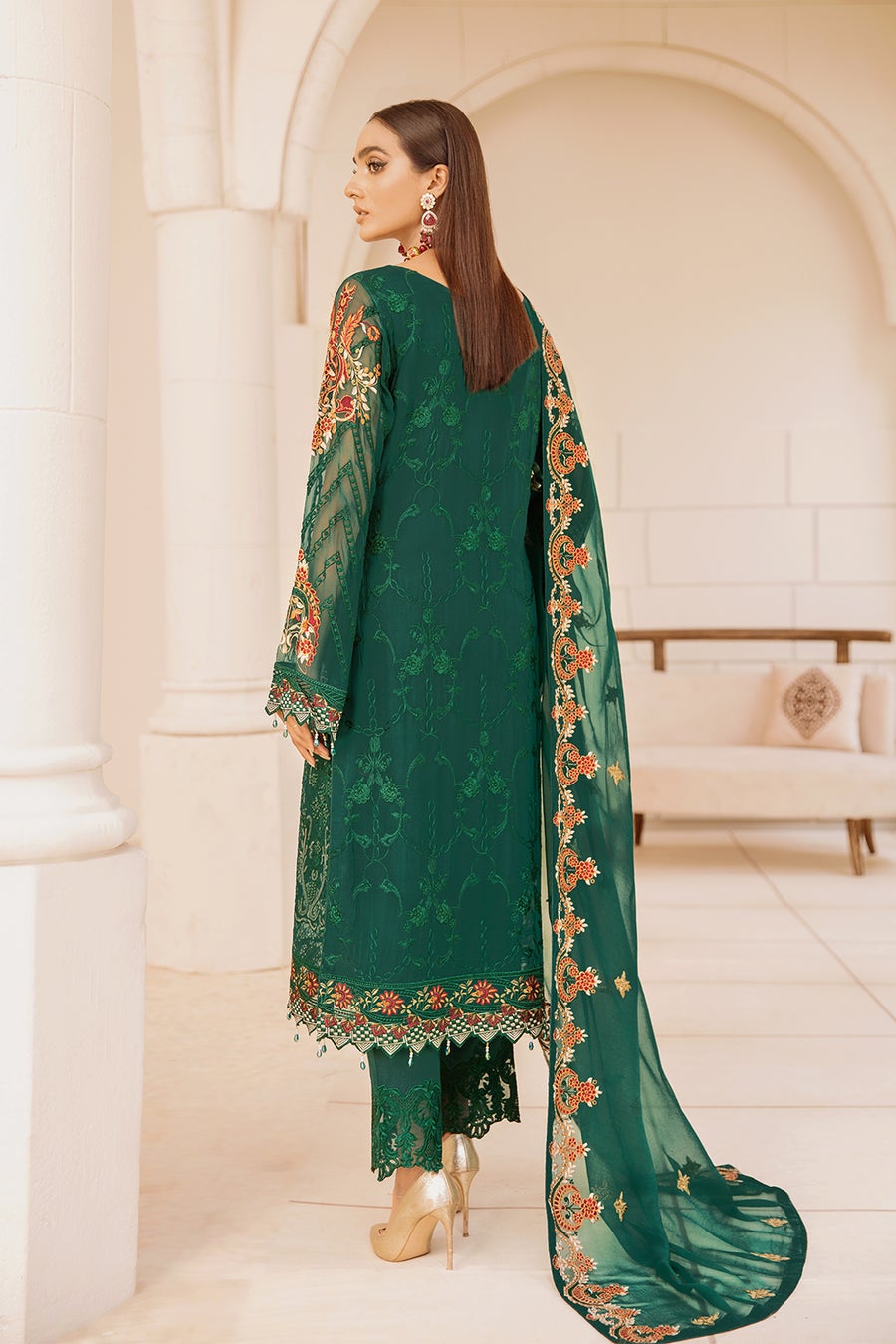 Chevron by Ramsha Luxury Chiffon Embroidered Collection 100% Original Guaranteed
