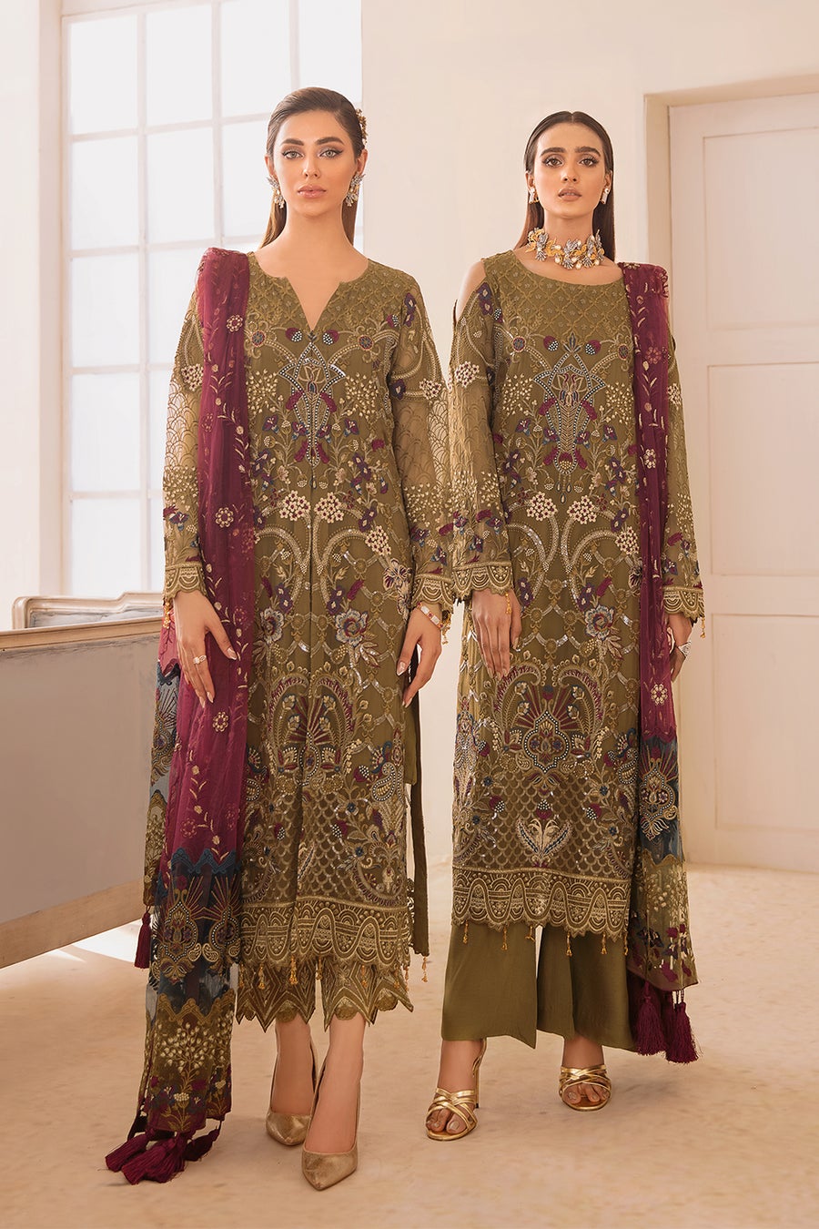 Chevron by Ramsha Luxury Chiffon Embroidered Collection 100% Original Guaranteed