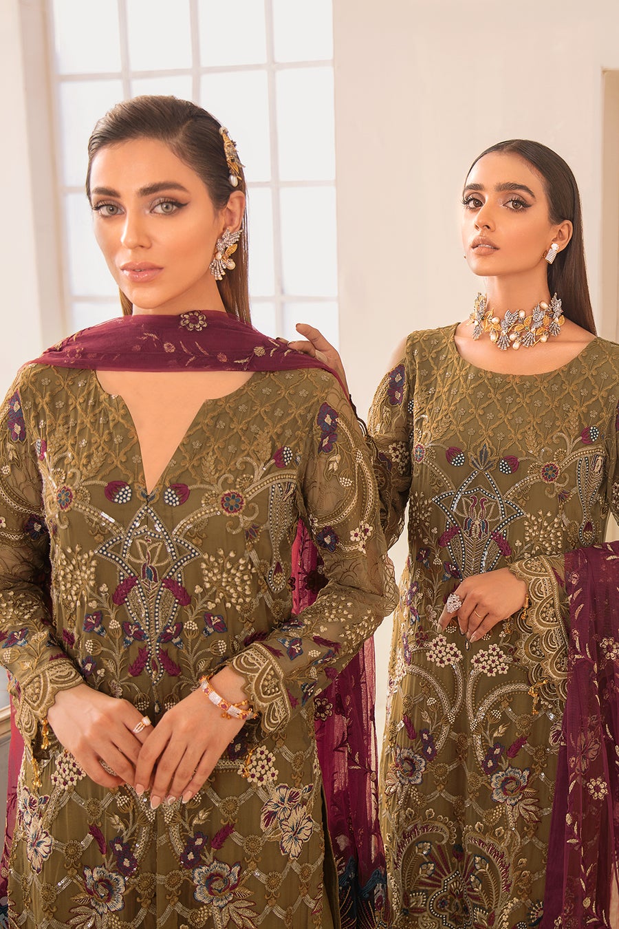 Chevron by Ramsha Luxury Chiffon Embroidered Collection 100% Original Guaranteed