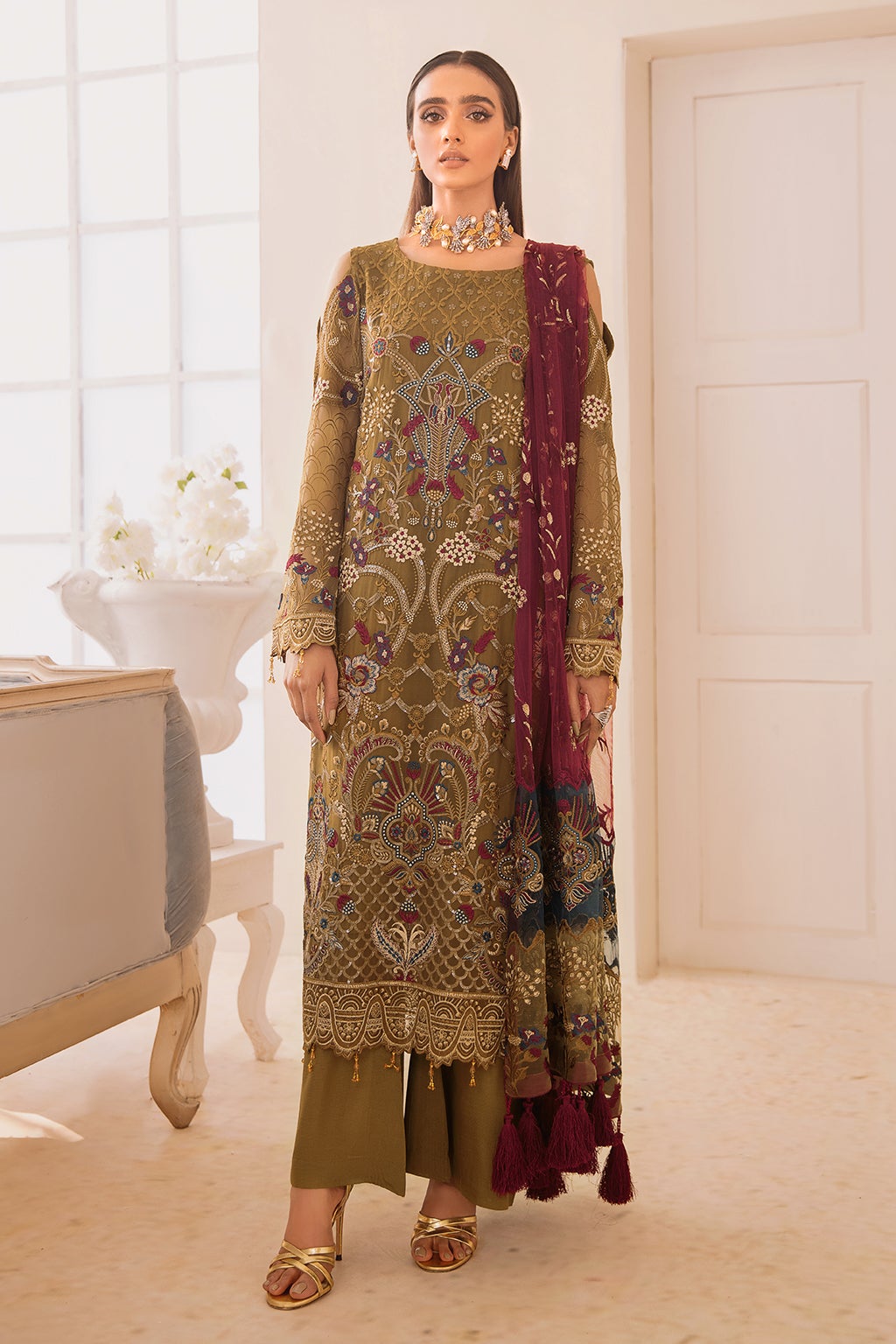 Chevron by Ramsha Luxury Chiffon Embroidered Collection 100% Original Guaranteed