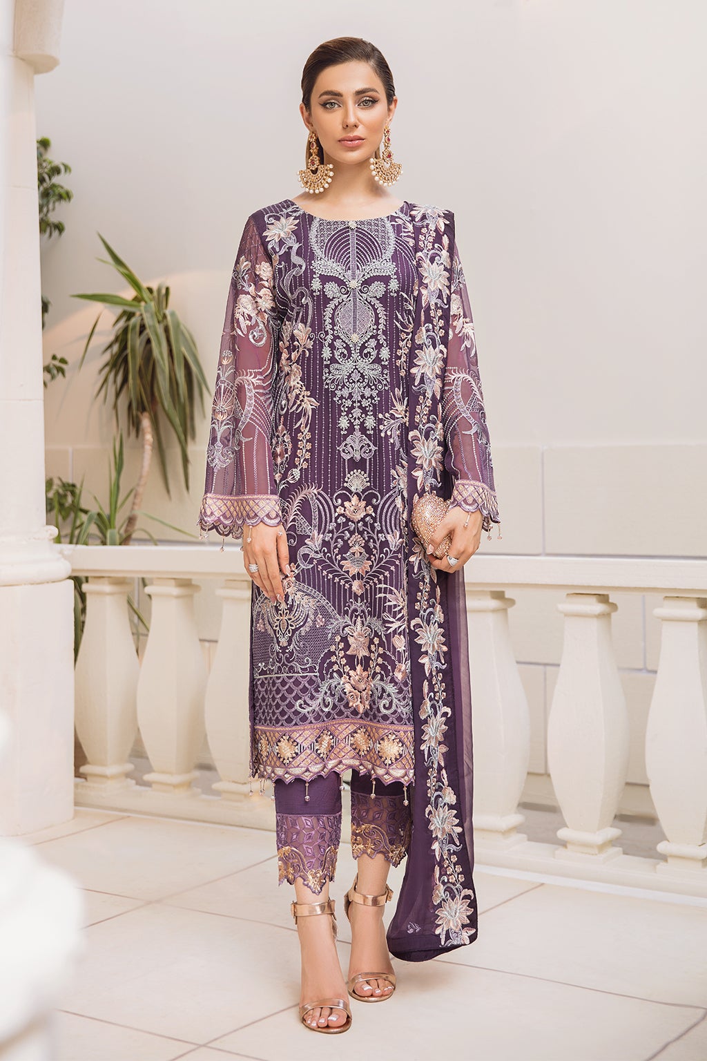 Chevron by Ramsha Luxury Chiffon Embroidered Collection 100% Original Guaranteed