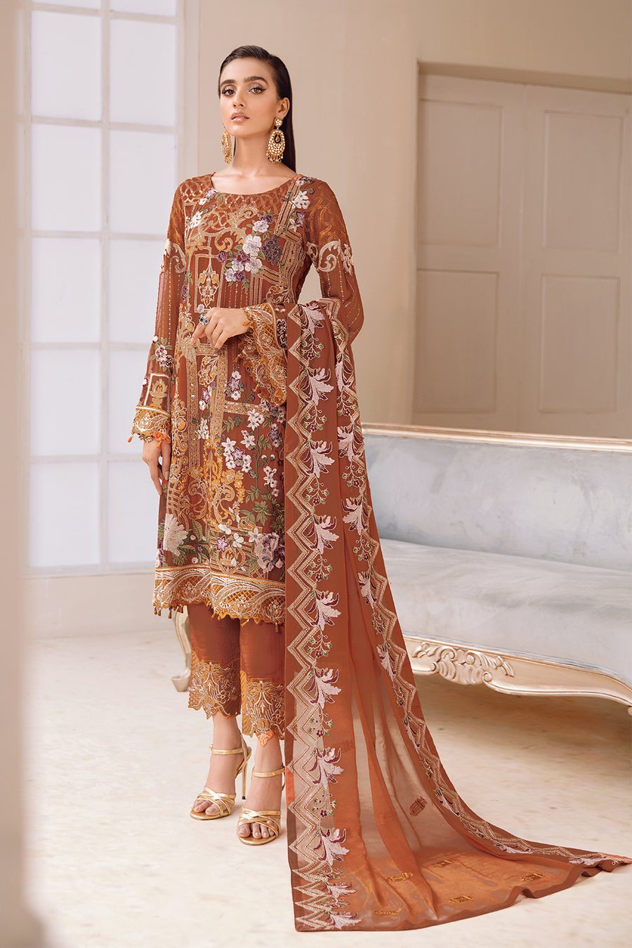 Chevron by Ramsha Luxury Chiffon Embroidered Collection 2021 100% Original Guaranteed