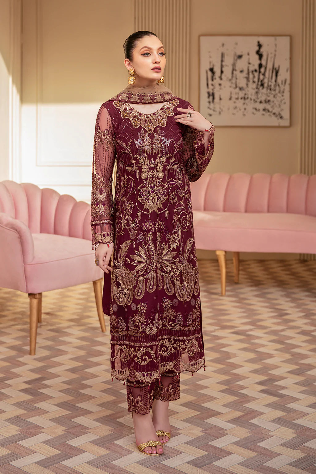 Minhal Embroidered Collection100% Original