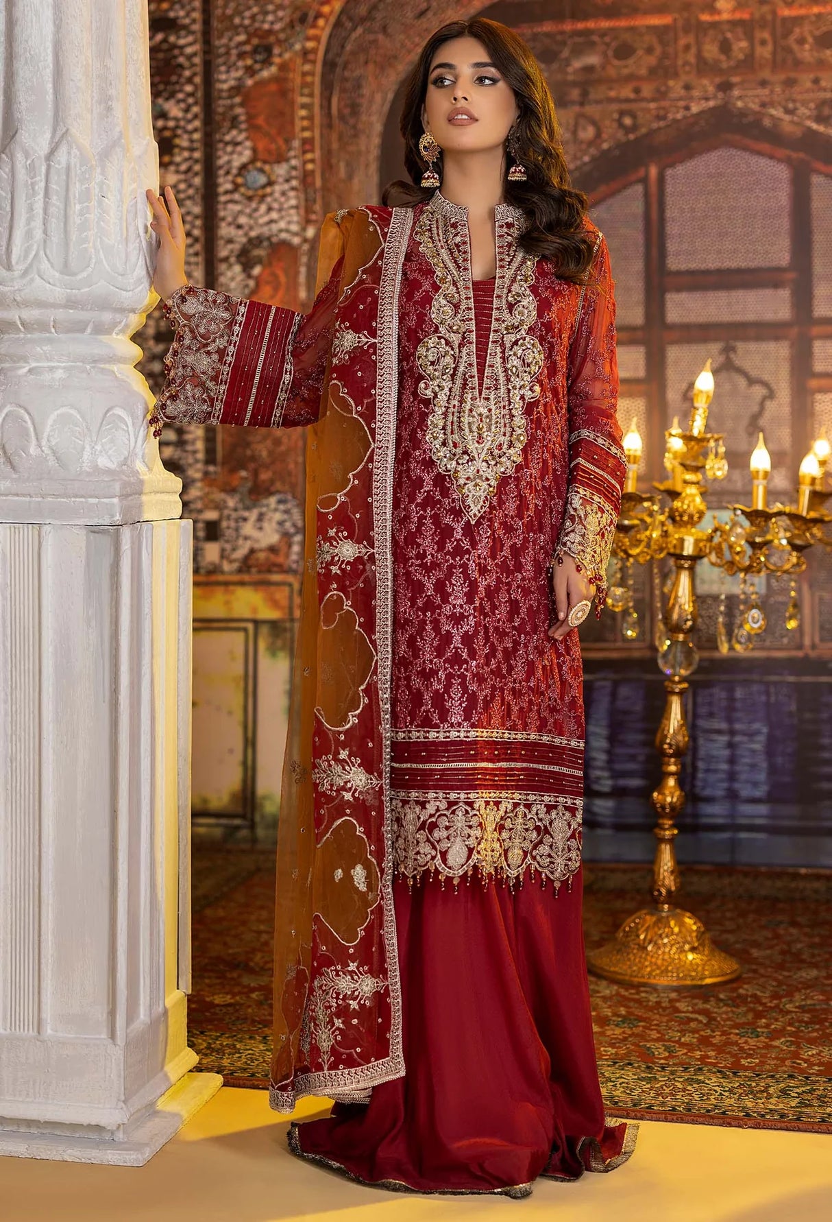 Adan's Libas Ravia Schiffli Embroidered Chiffon Collection