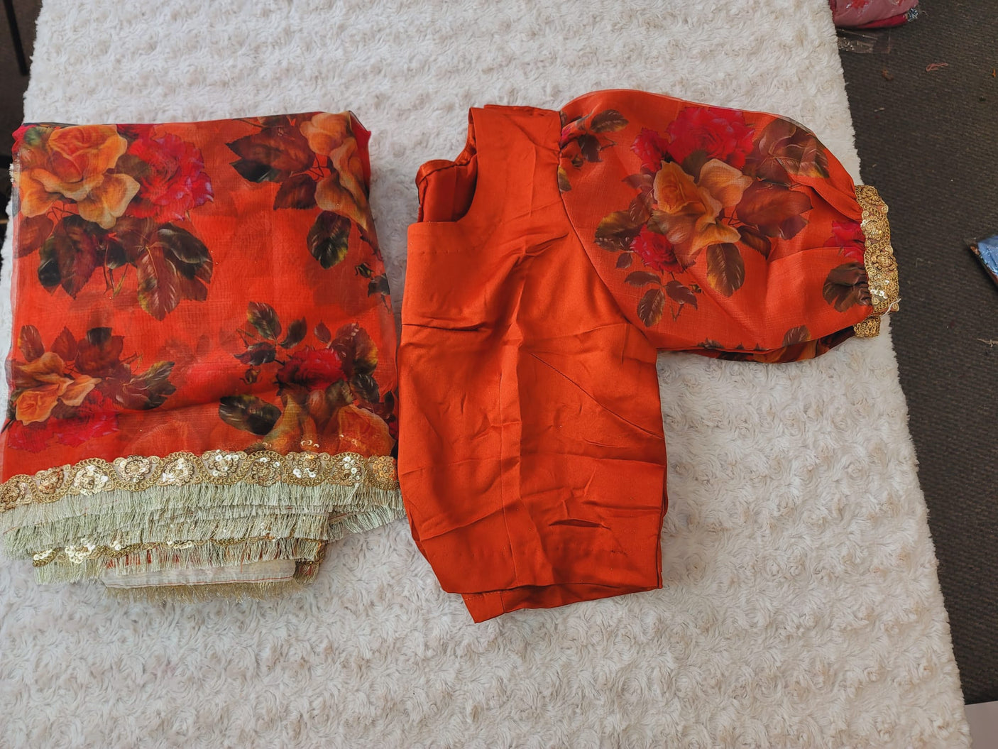 Pure Organza Saree with Stiched Blouse