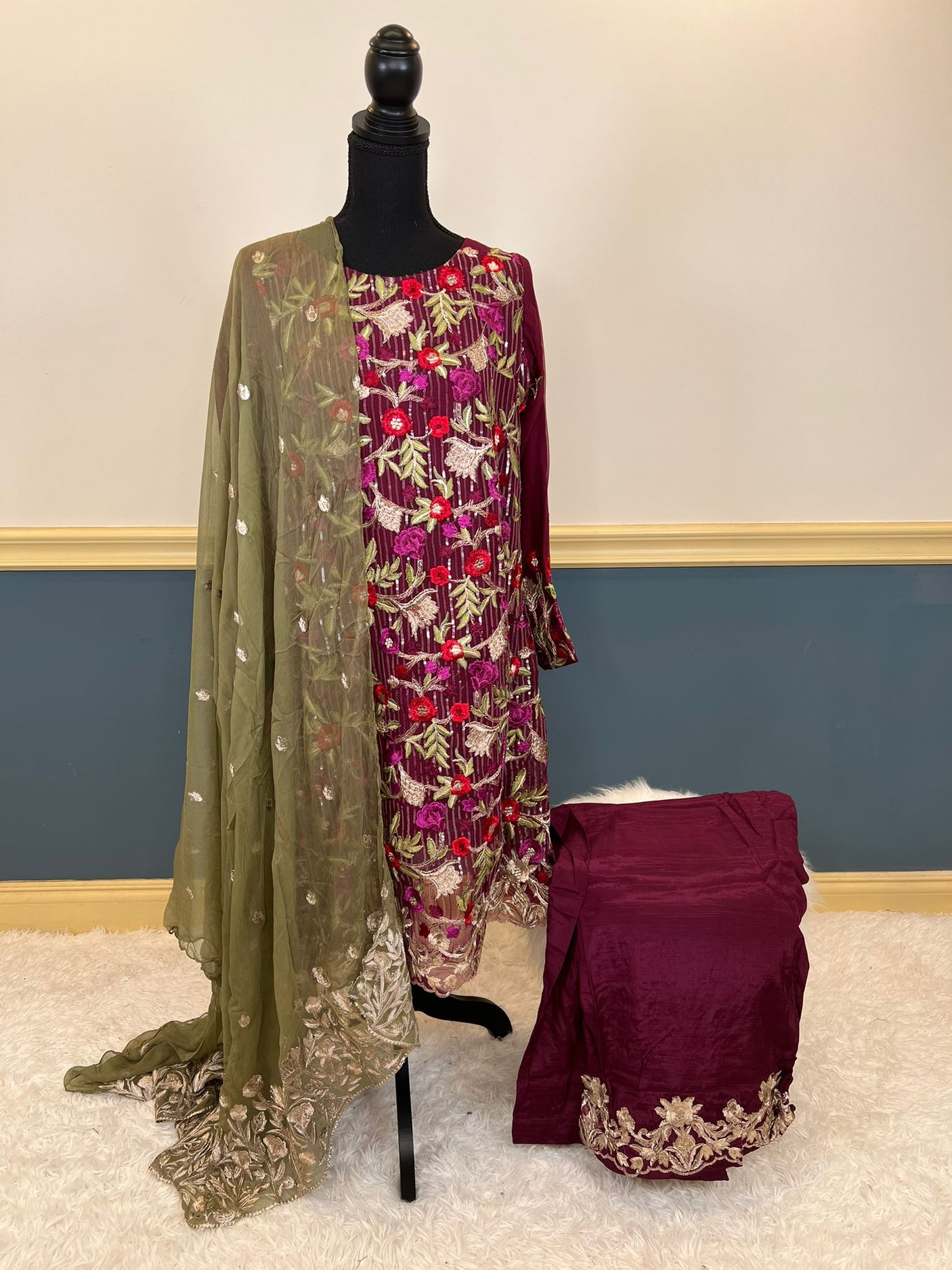 Pakistani Stitched Embroidery Party Wear Dresses Ready To Ship