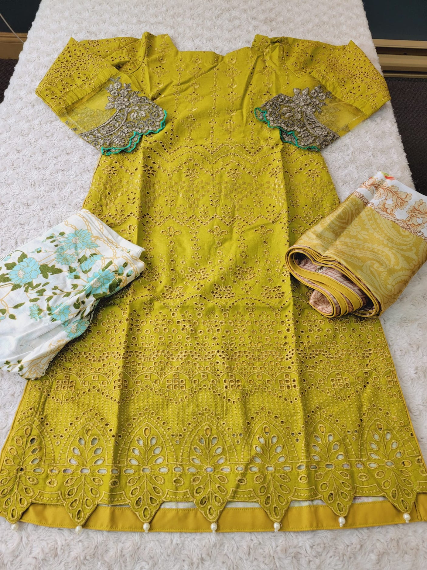 Pakistani Stitched Embroidery Lawn Suit Ready To Ship