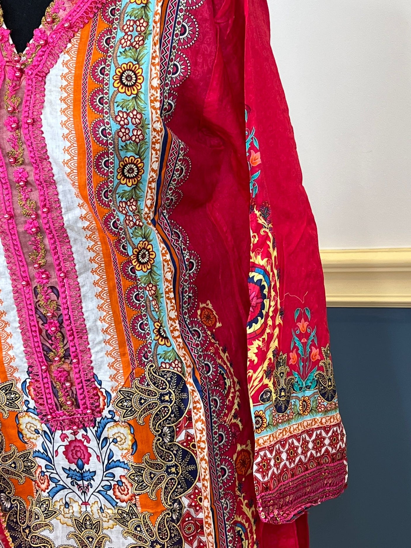 Pakistani Stitched lawn Embroidered Salwar kameez ready to ship