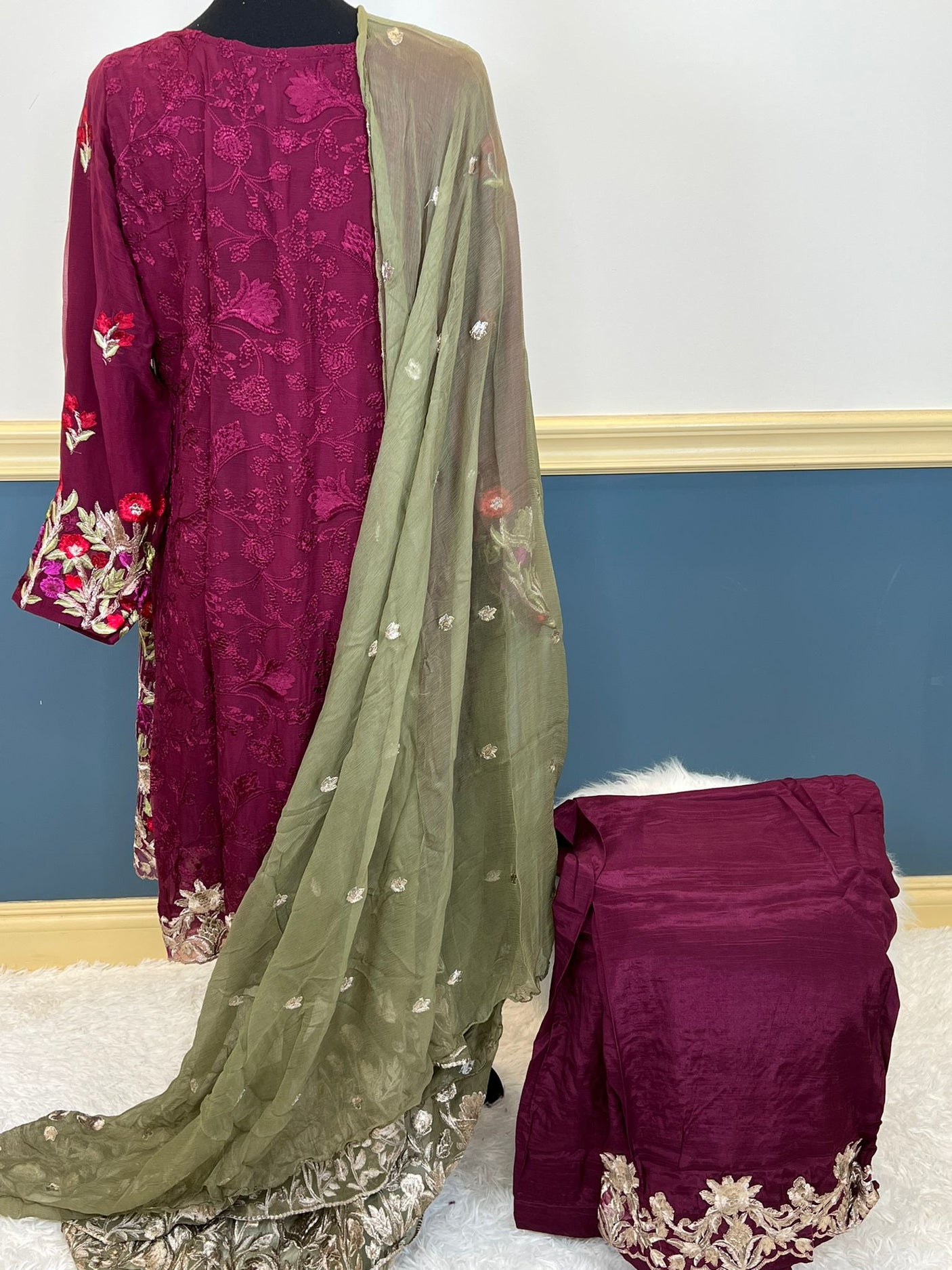 Pakistani Stitched Embroidery Party Wear Dresses Ready To Ship