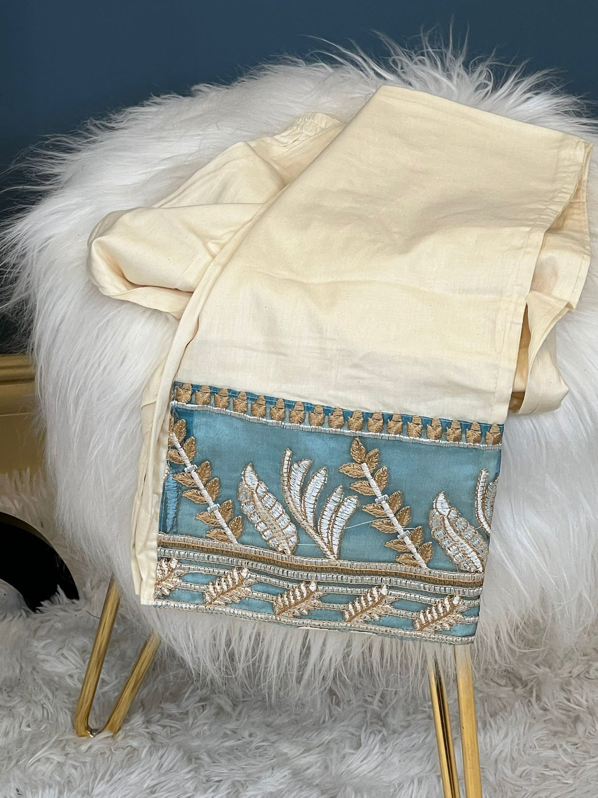 Indian Cotton Stitched Embroidery Suit Ready To Ship