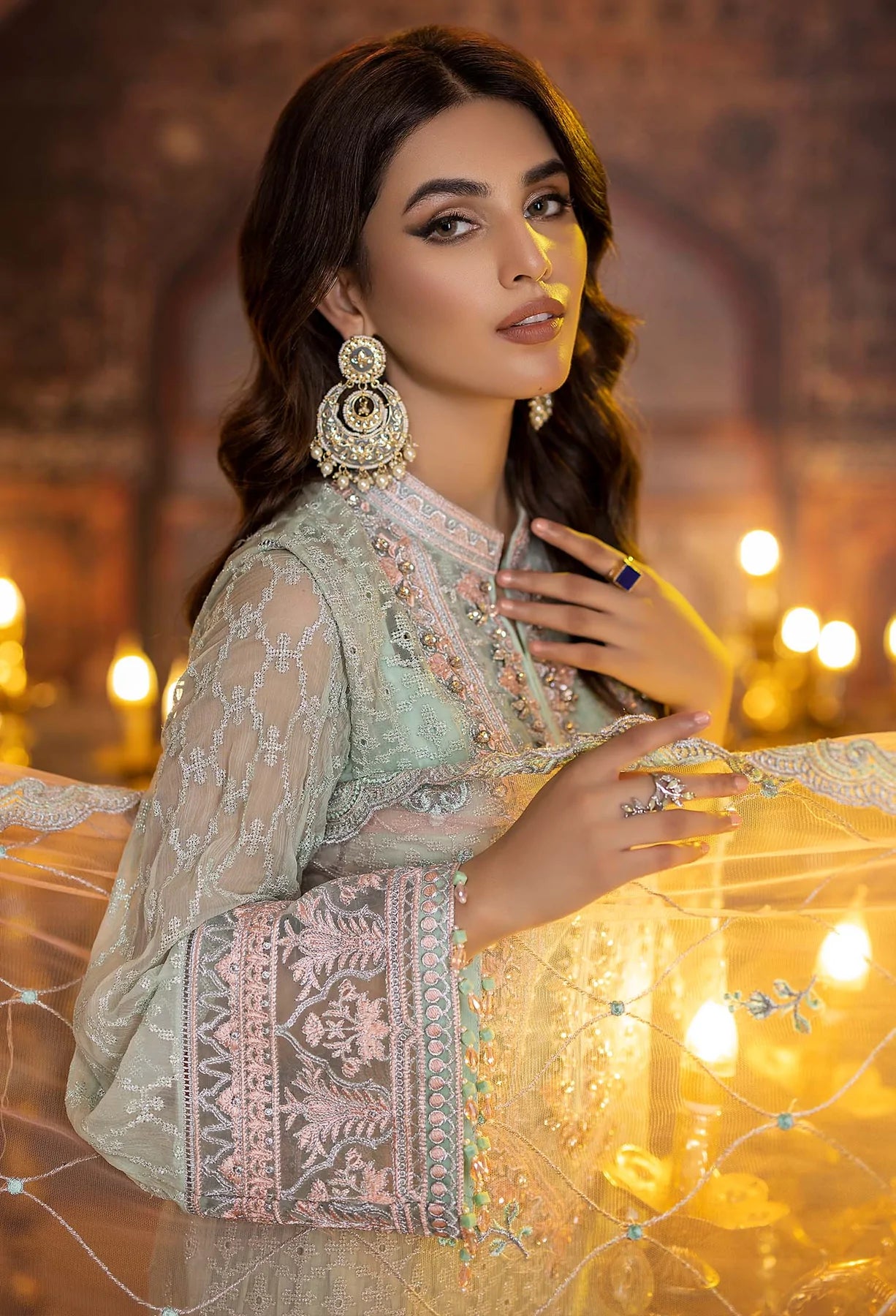 Adan's Libas Ravia Schiffli Embroidered Chiffon Collection