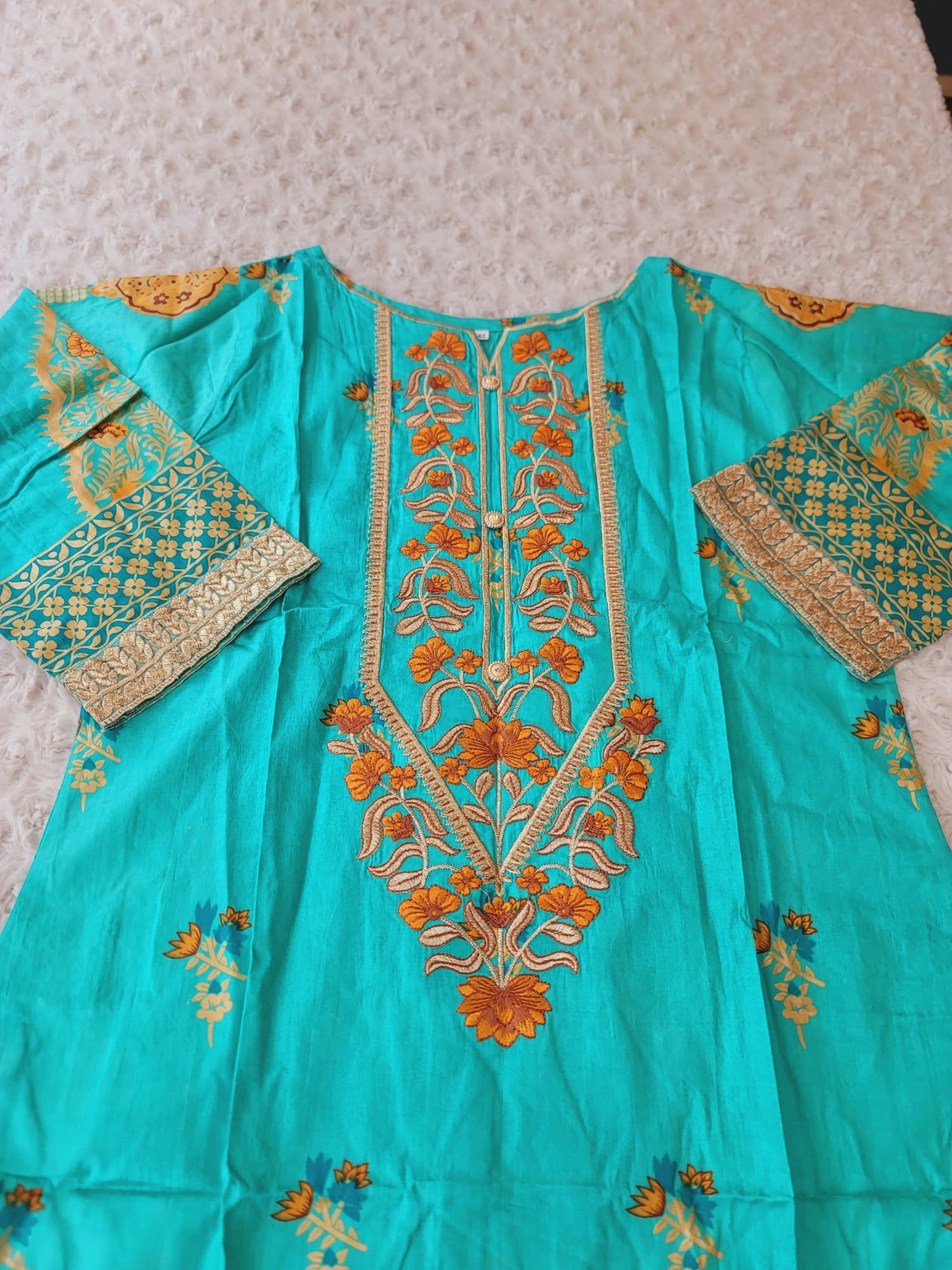 Pakistani Stitched lawn Embroidered Salwar kameez ready to ship