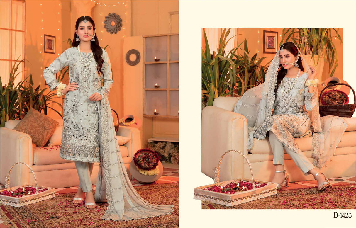 FESTIVE LUXURY By Tawakkal Embroidered Lawn Collection 2021 -100% Original Guaranteed
