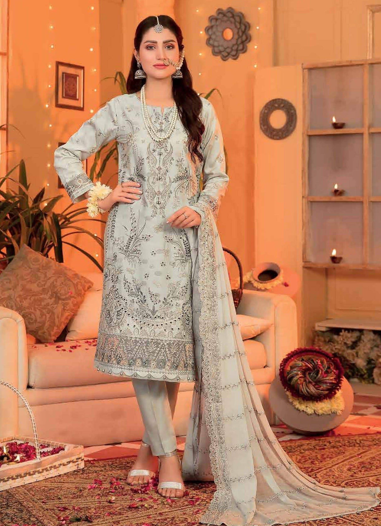 FESTIVE LUXURY By Tawakkal Embroidered Lawn Collection 2021 -100% Original Guaranteed