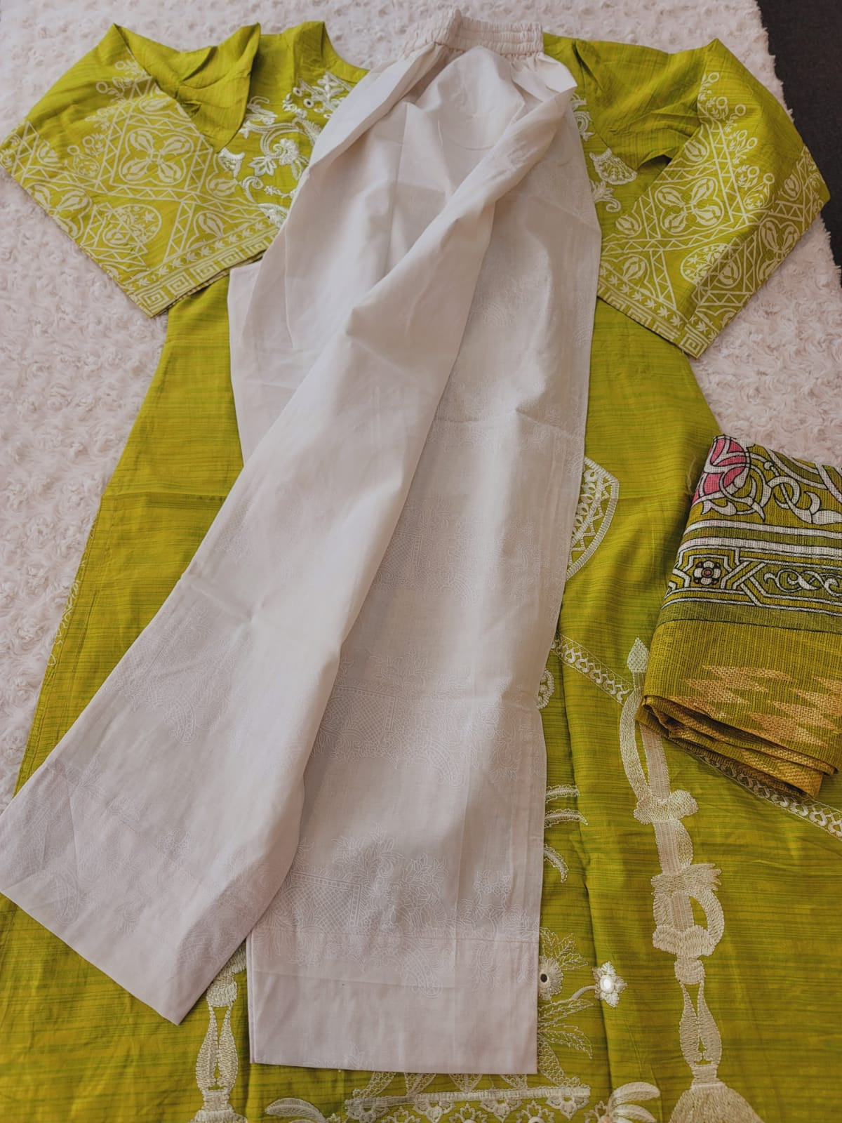 Indian Cotton Stitched Embroidery Suit Ready To Ship