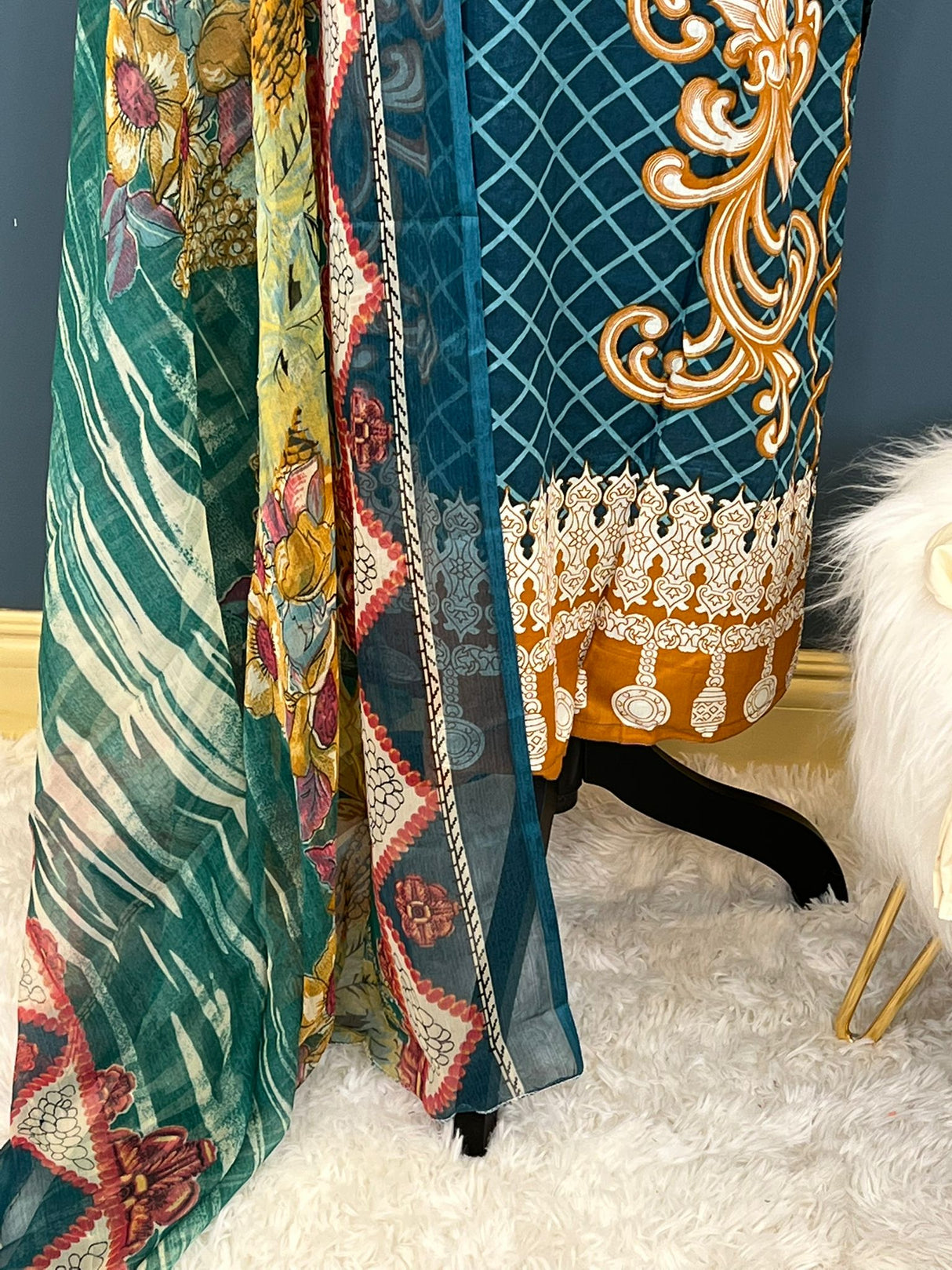 Indian Cotton Stitched Embroidery Suit Ready To Ship