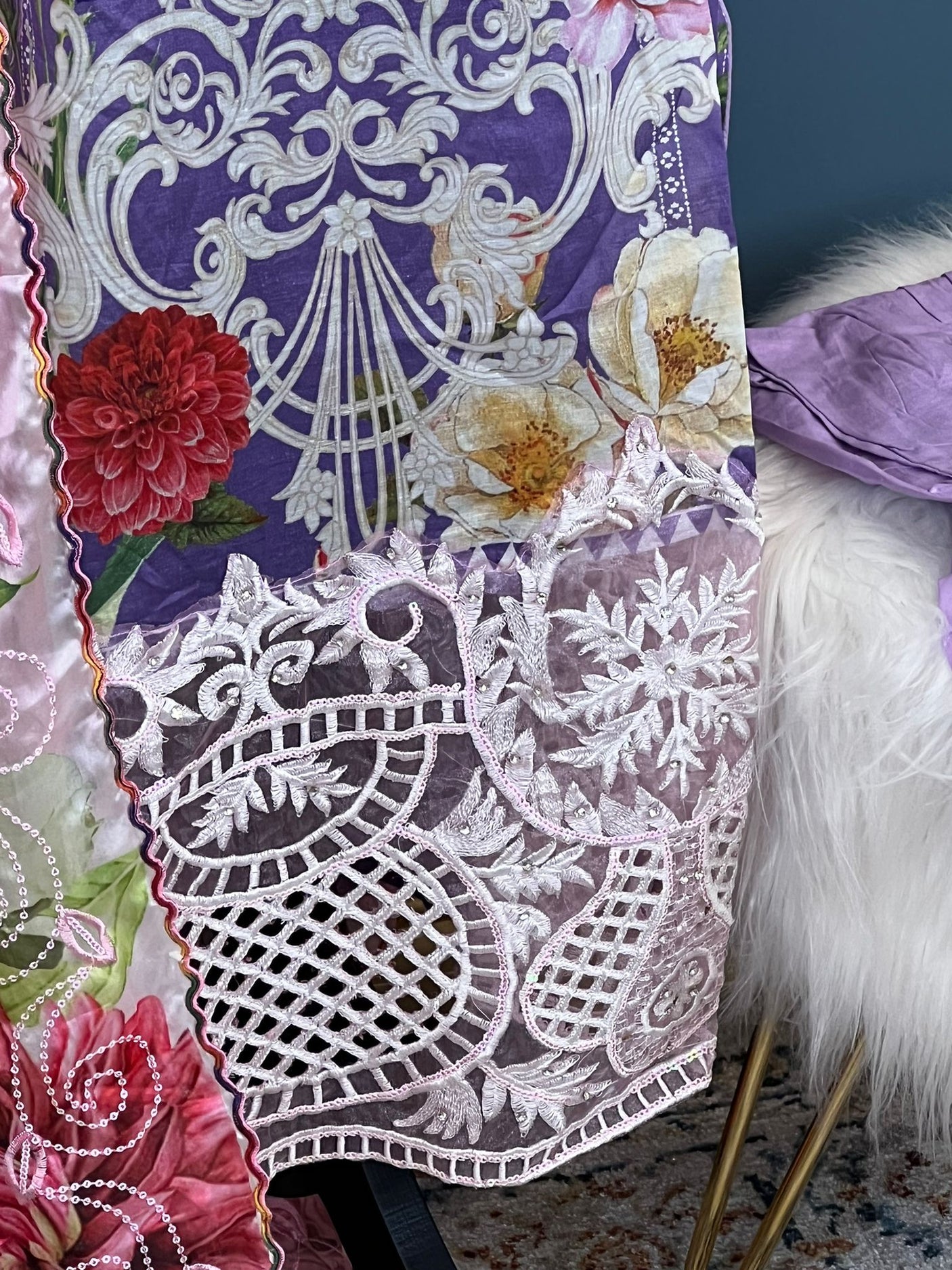 Pakistani Stitched Luxury Embroidered lawn Salwar kameez ready to ship