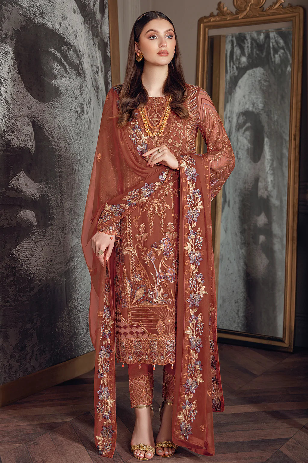 Chevron by Ramsha Luxury Chiffon Embroidered Collection