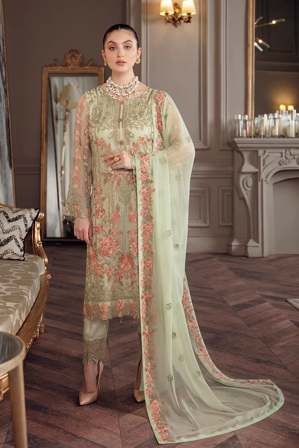 Chevron by Ramsha Luxury Chiffon Embroidered Collection