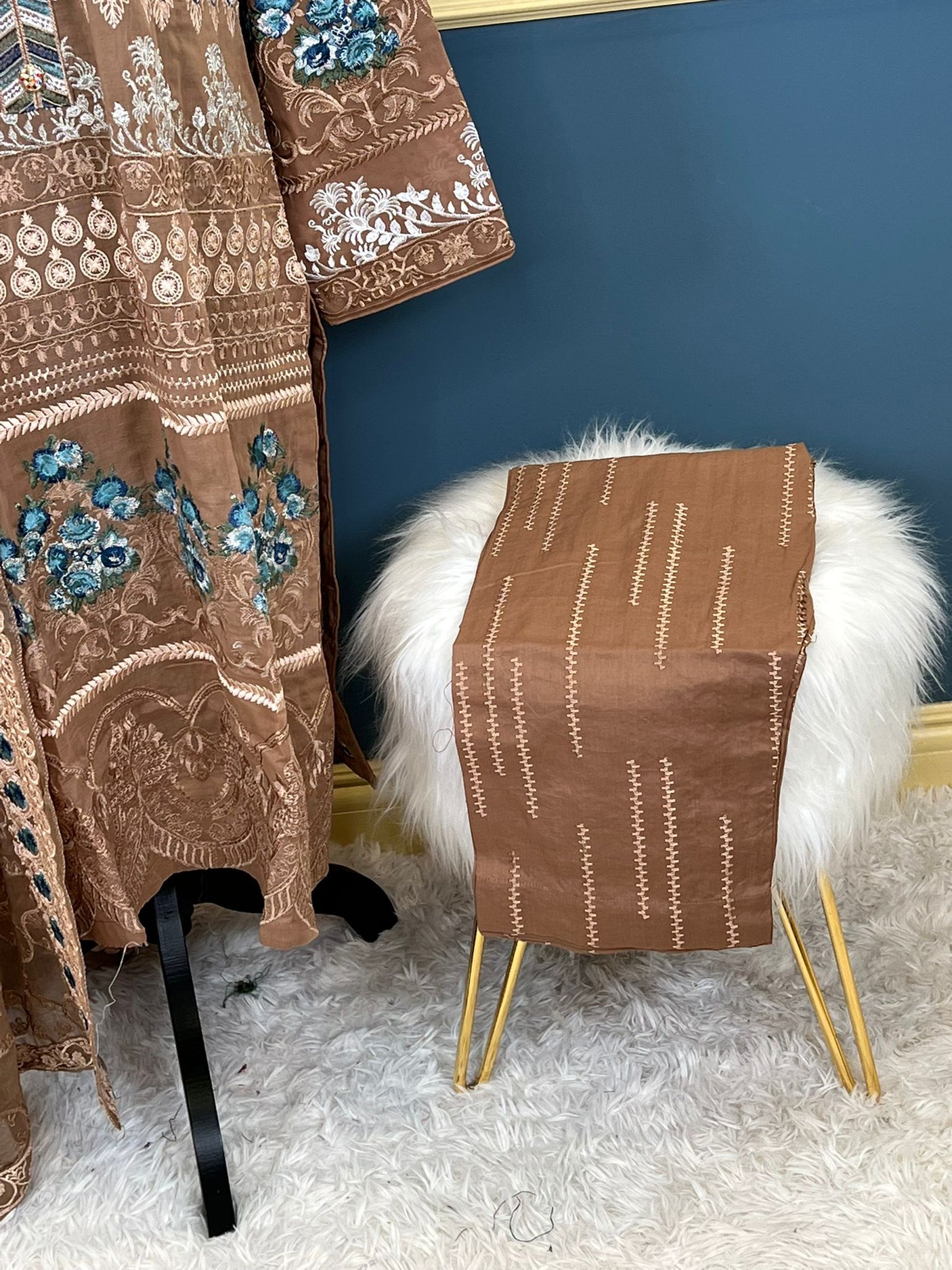 Pakistani Stitched Luxury Embroidered lawn Salwar kameez ready to ship