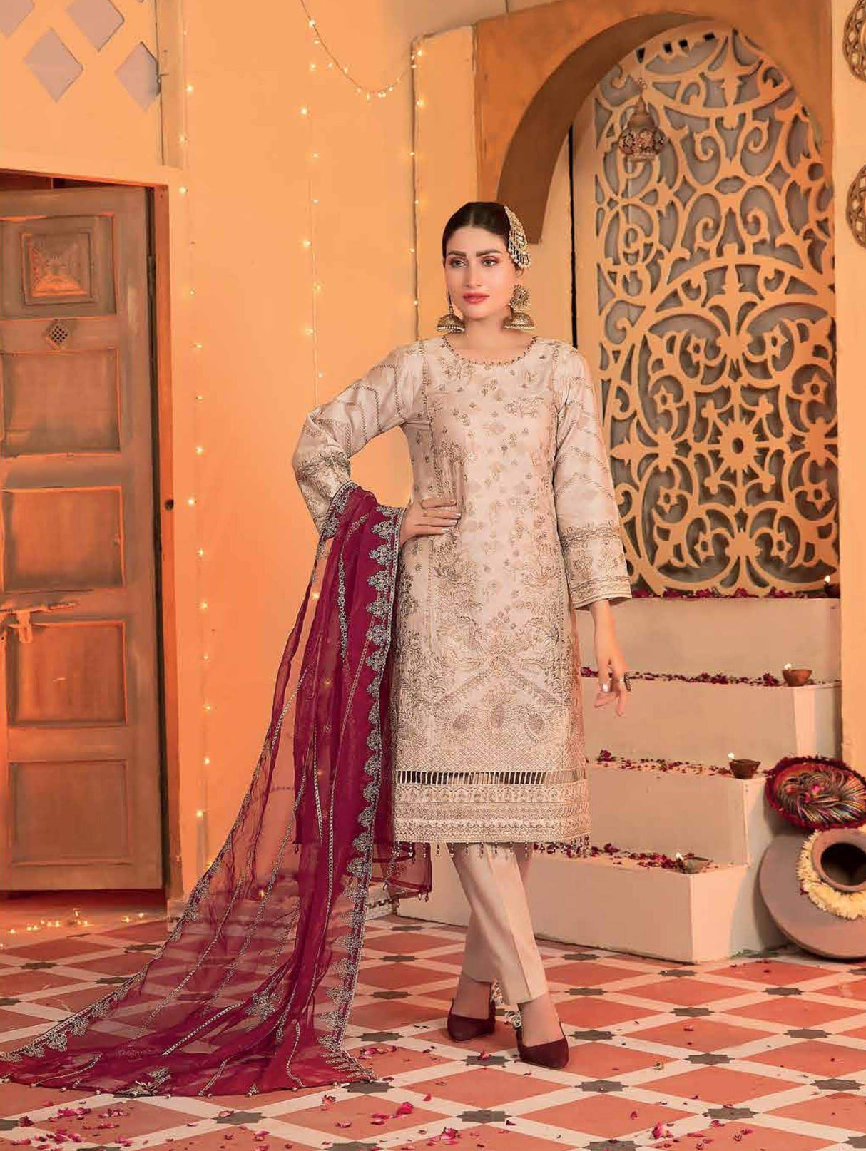 Festive Luxury by Tawakkal Embroidered Lawn Collection 2021 -100% Original Guaranteed