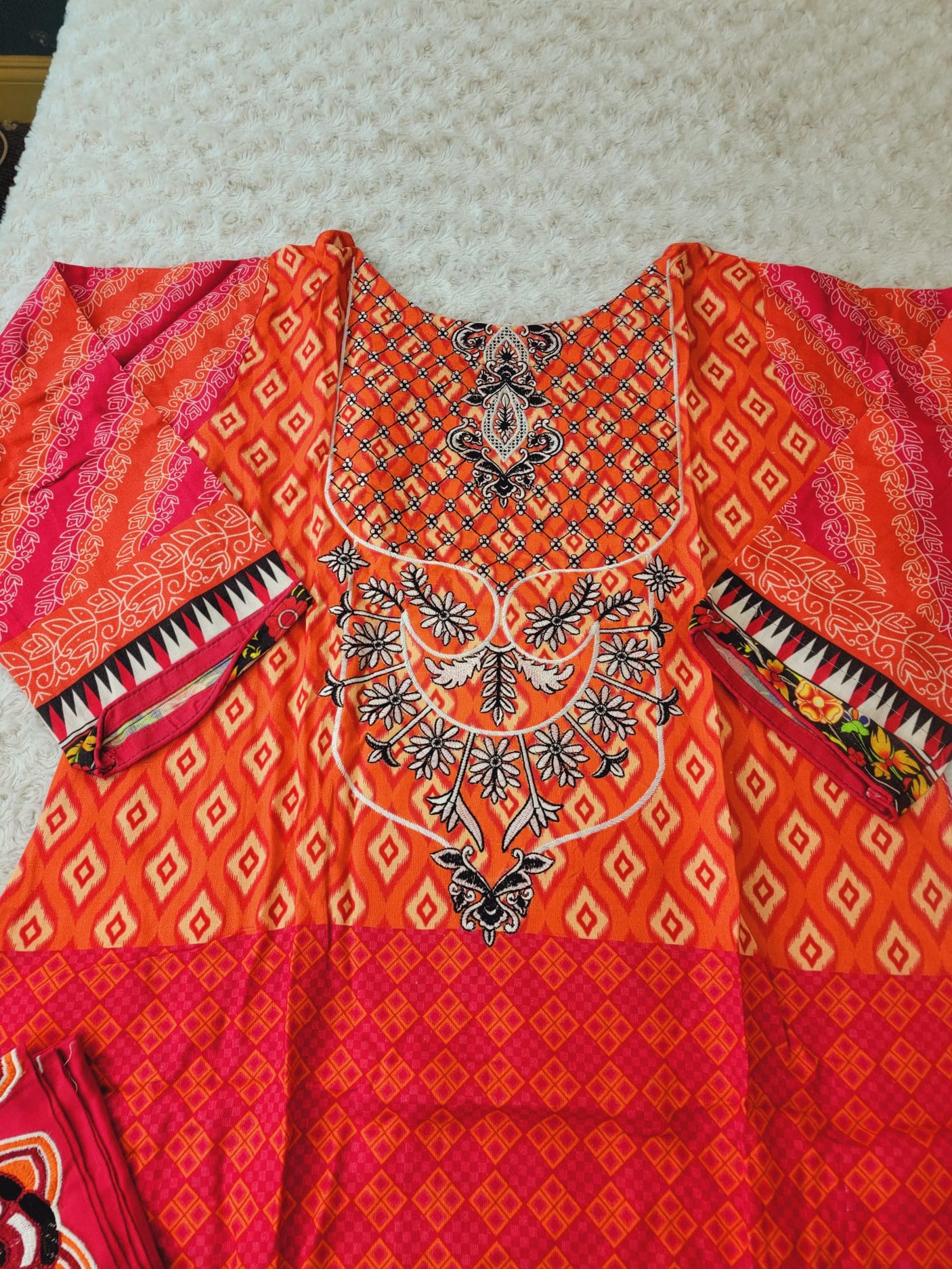 Pakistani linen Embroidered Salwar kameez Ready To Ship