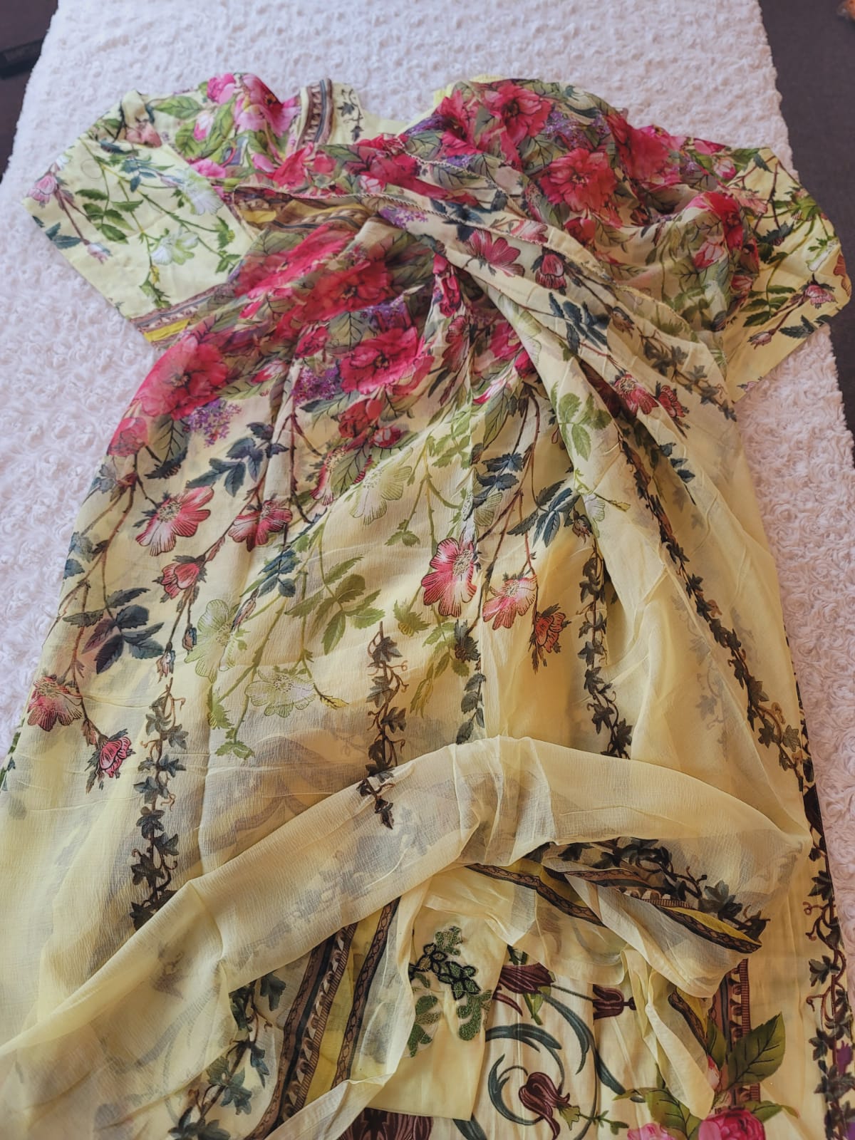 Indian Cotton Stitched Embroidery Suit Ready To Ship