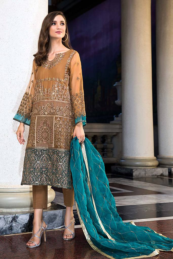 Charizma Chimmer Festive Chiffon Collection 2021-100% Original Guaranteed