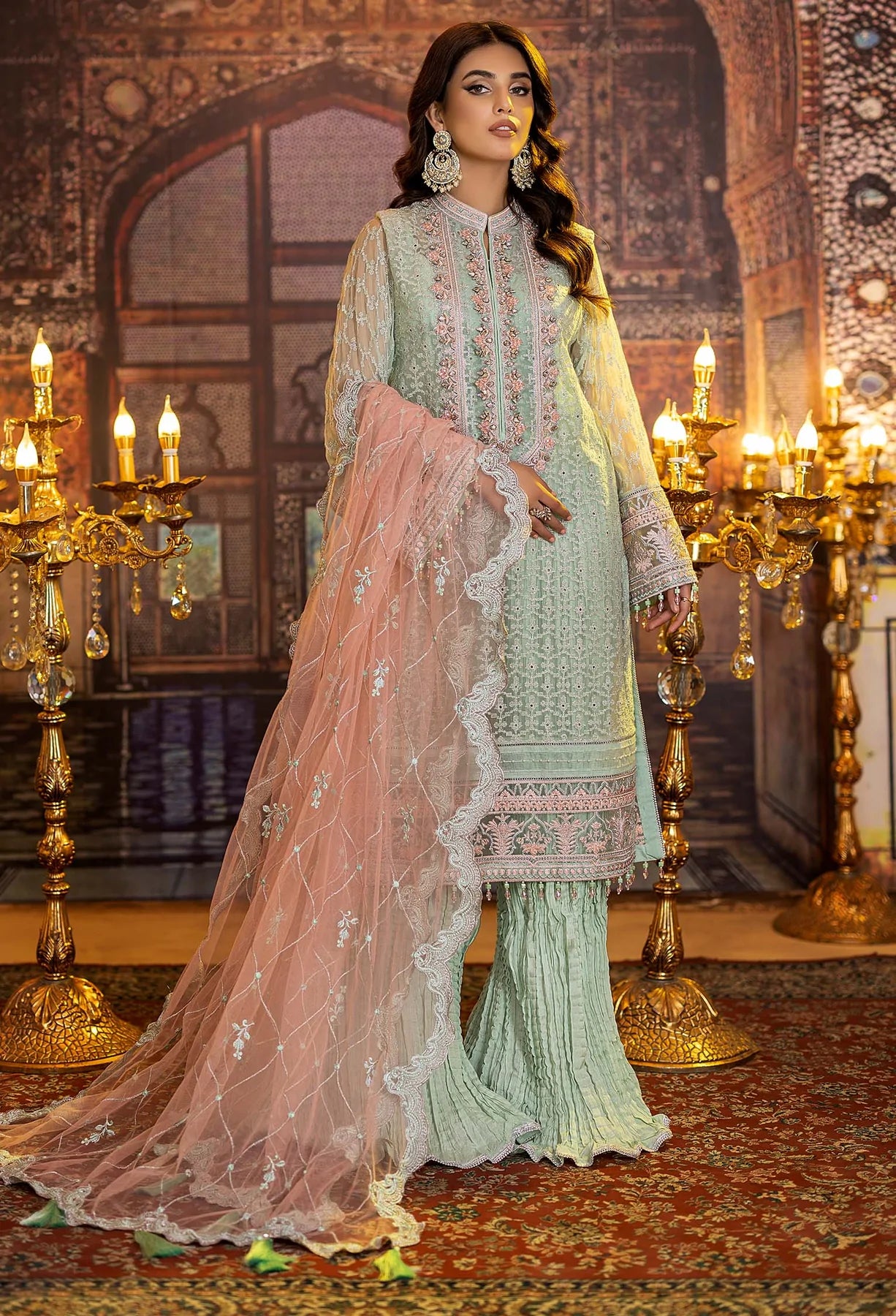 Adan's Libas Ravia Schiffli Embroidered Chiffon Collection