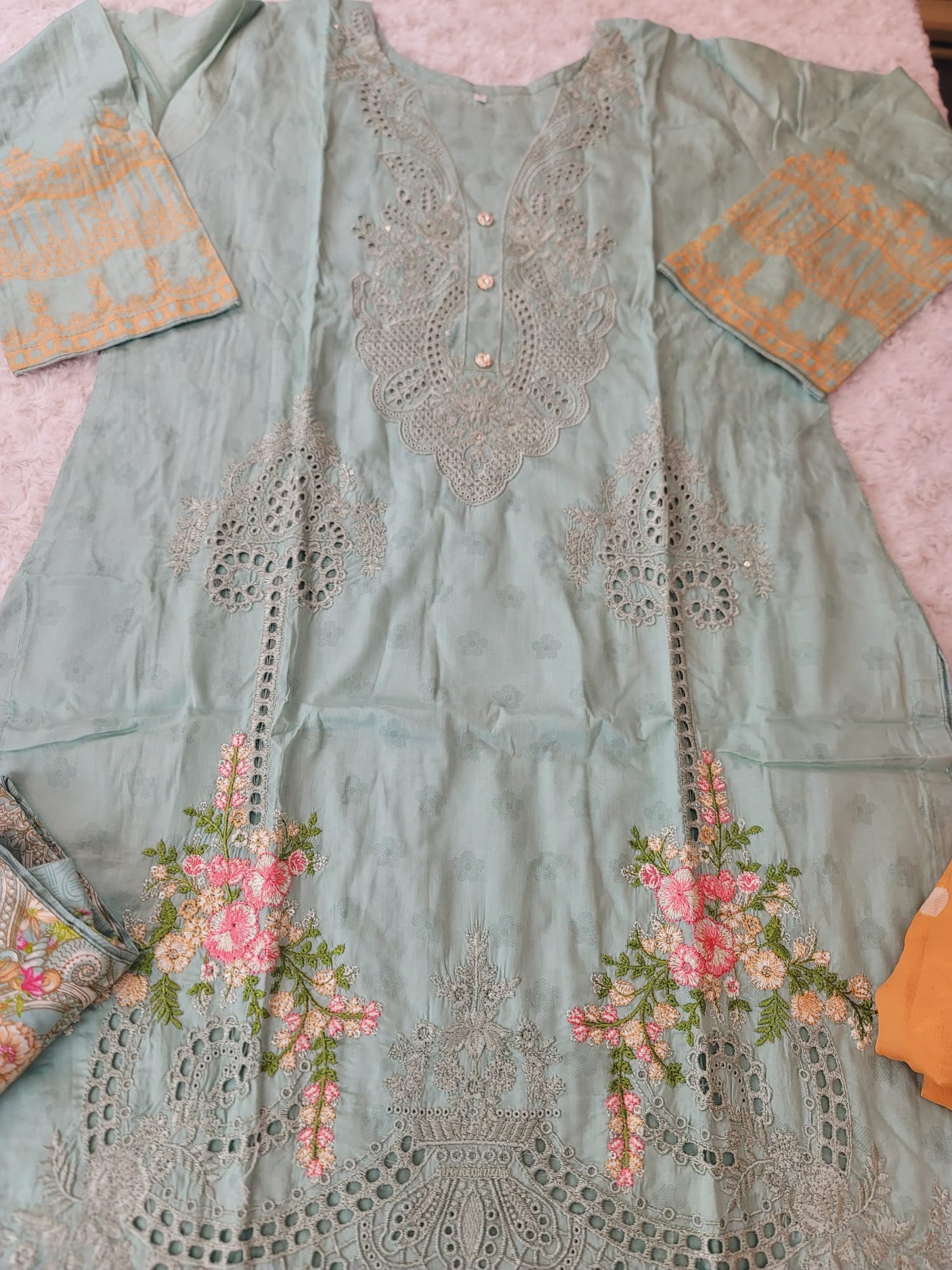 Pakistani Stitched lawn Embroidered Salwar kameez ready to ship