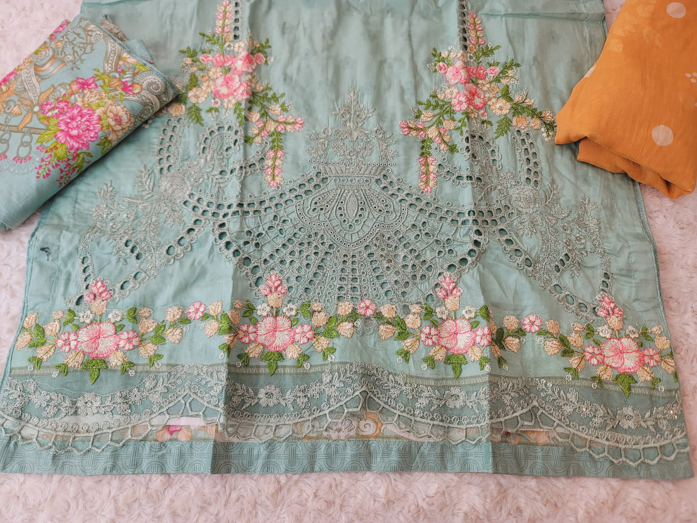 Pakistani Stitched lawn Embroidered Salwar kameez ready to ship