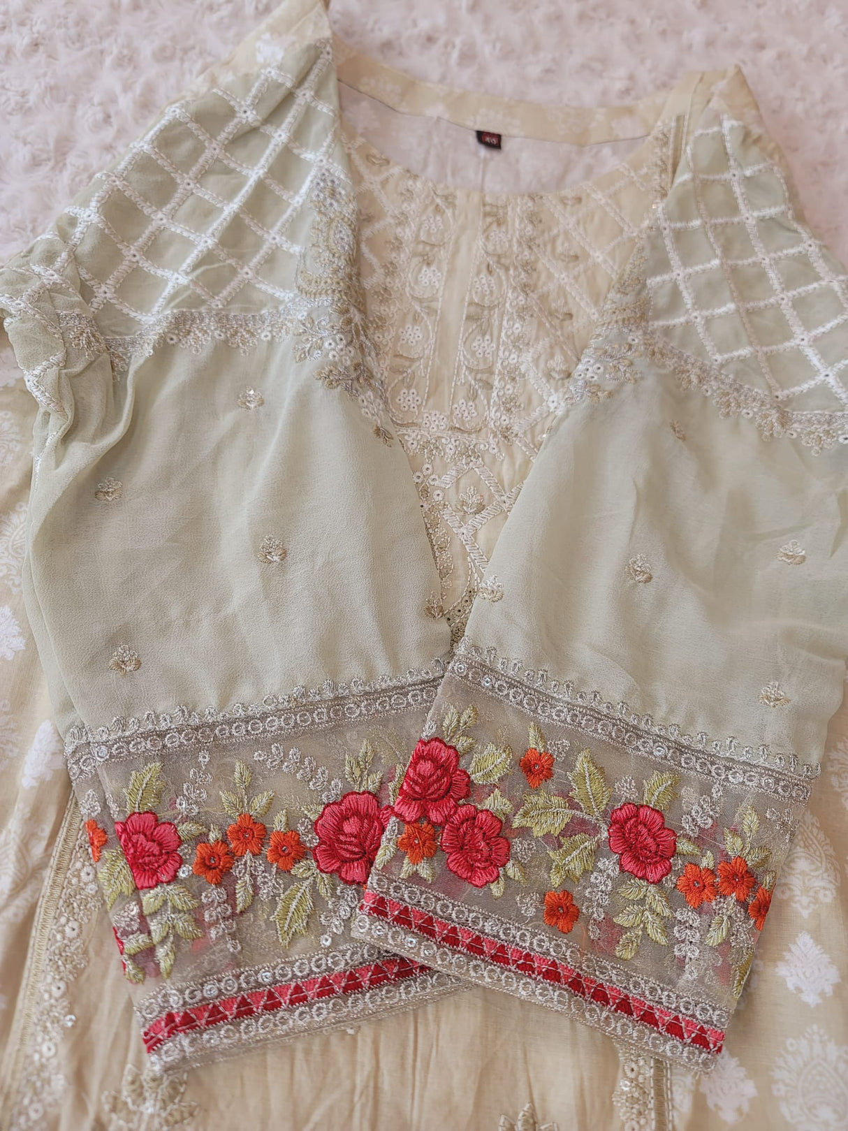 Indian Cotton Stitched Embroidery Suit Ready To Ship