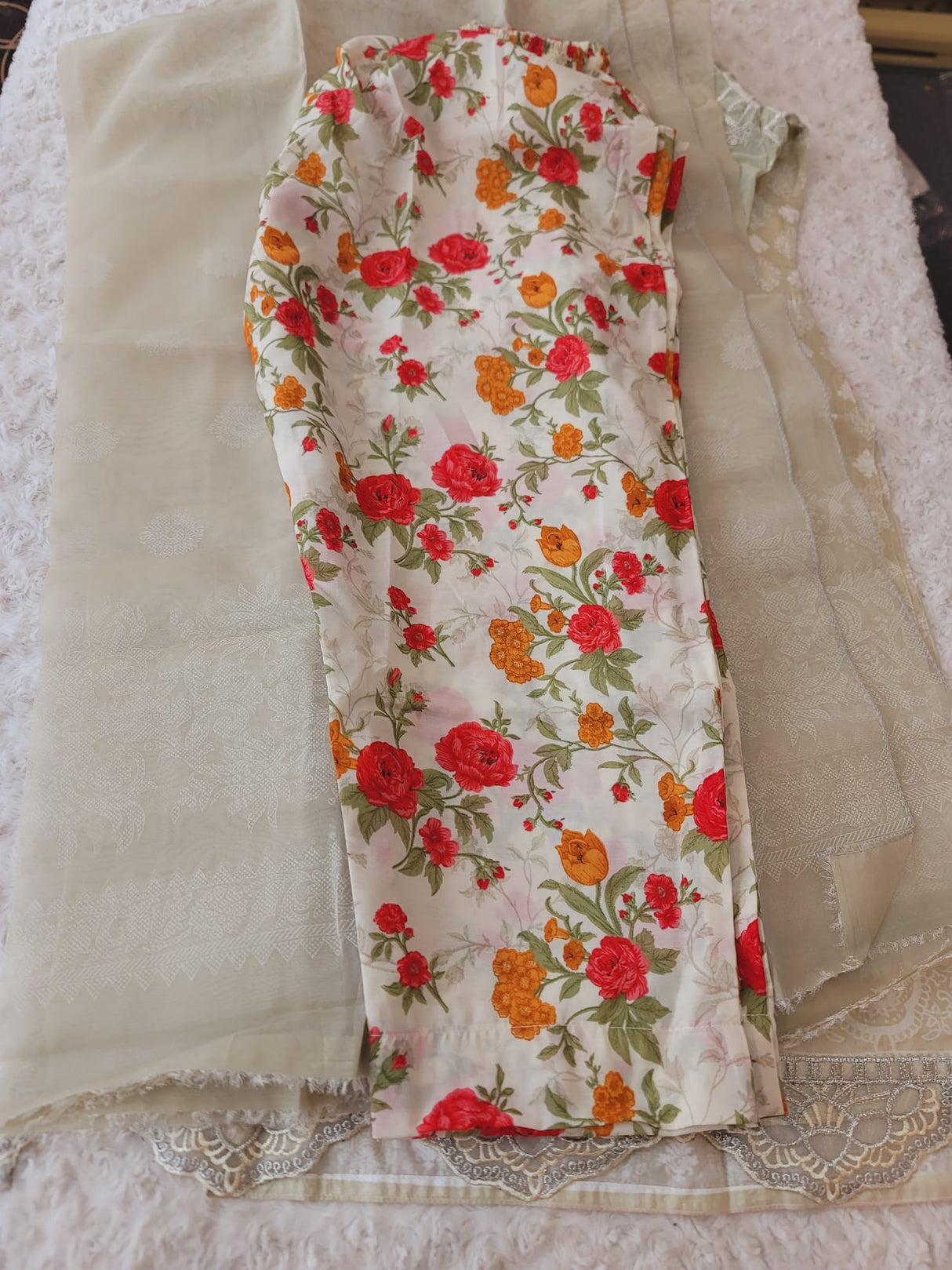 Indian Cotton Stitched Embroidery Suit Ready To Ship