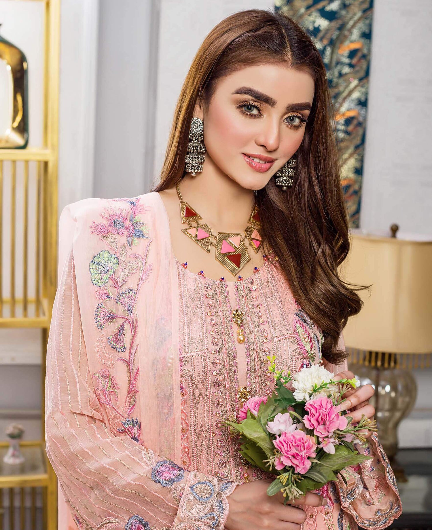 Zainab Fazlani Luxury Embrodered chiffon Collection 100% Original