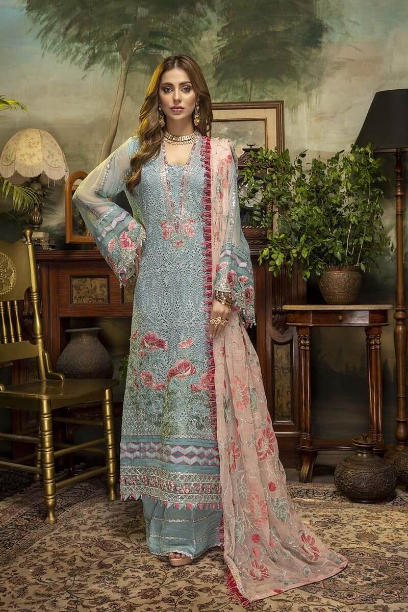 Adan Libas Guzarish Chikankari Luxury Chiffon Embroidered Collection 2021 -100% Original Guaranteed