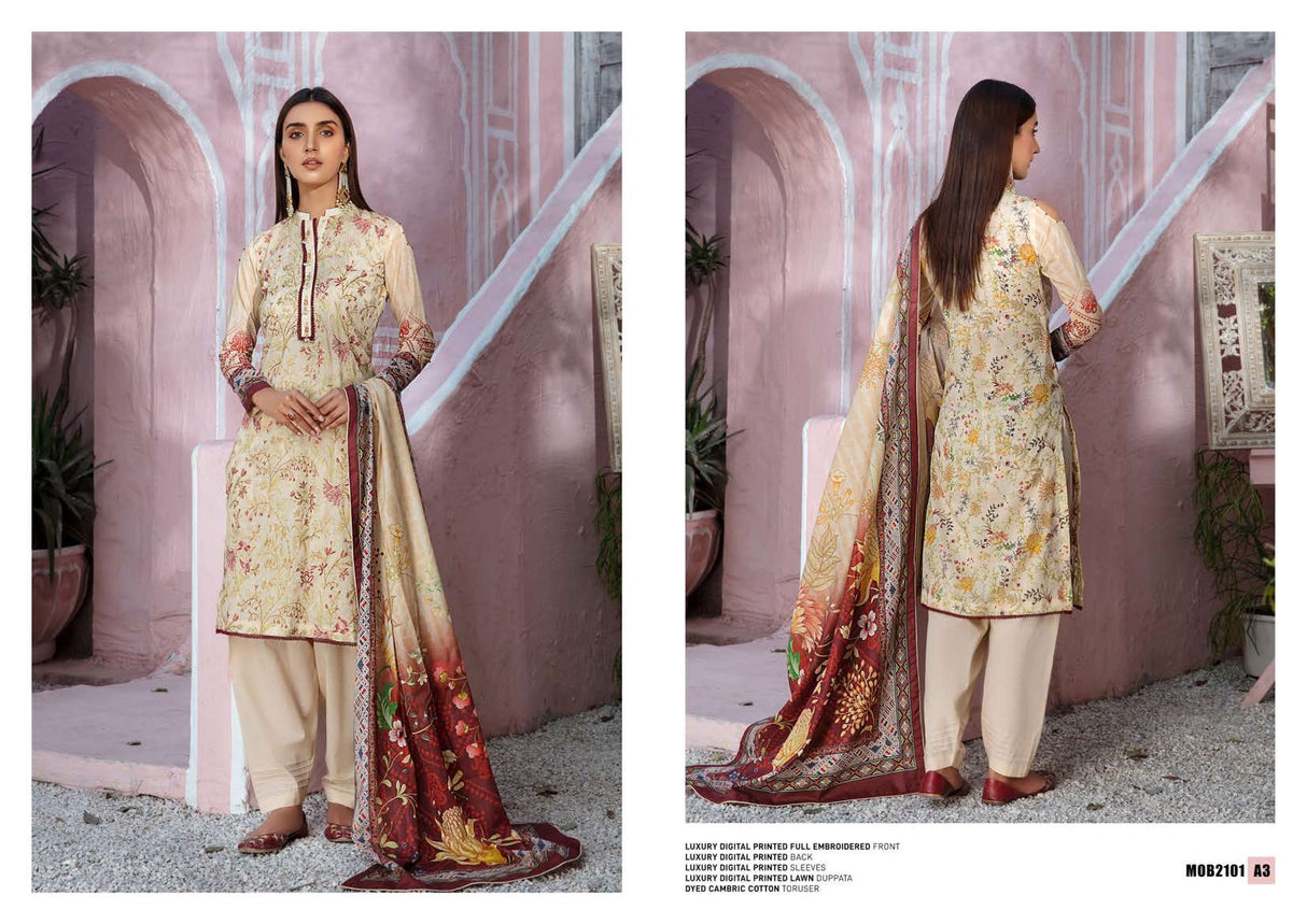 Mother Collection By Binaas Embroidered Lawn 2021 -100% Original Guaranteed