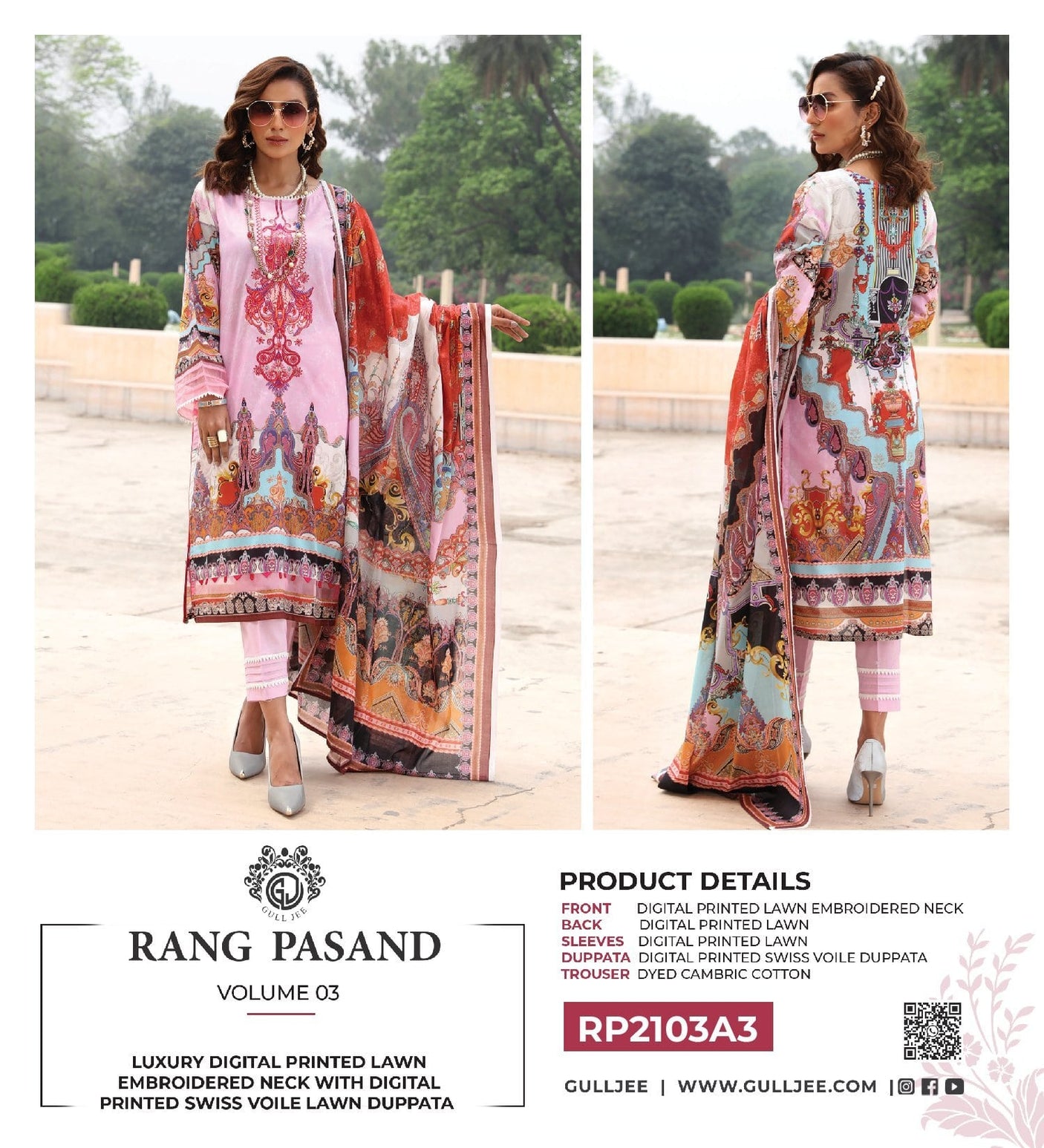 Rang Pasnd Inlays Embroidered Lawn Collection 2021 -100% Original Guaranteed